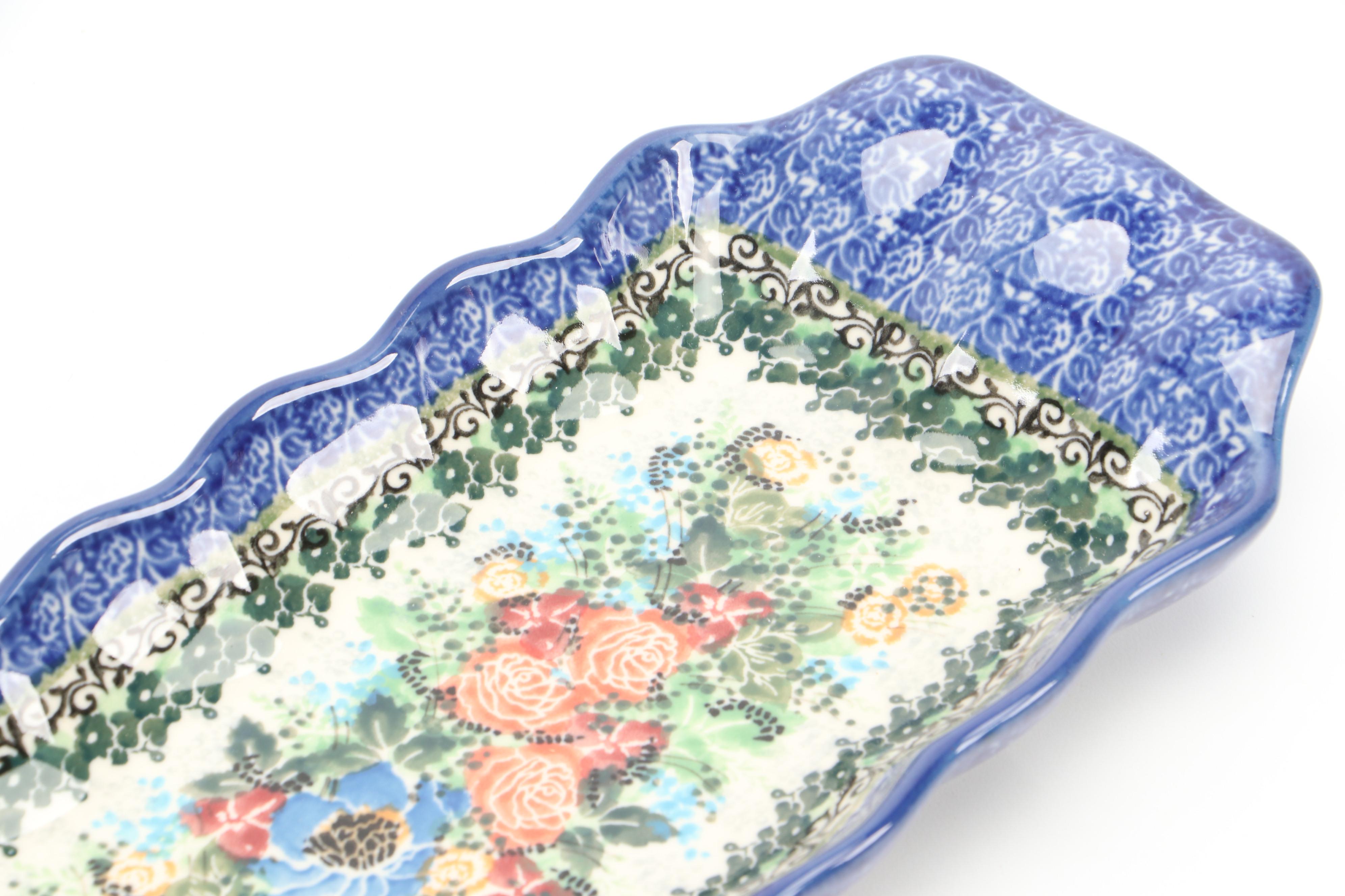 "Romantic Fascination" and Other Handmade Polish Pottery Baskets and Tableware