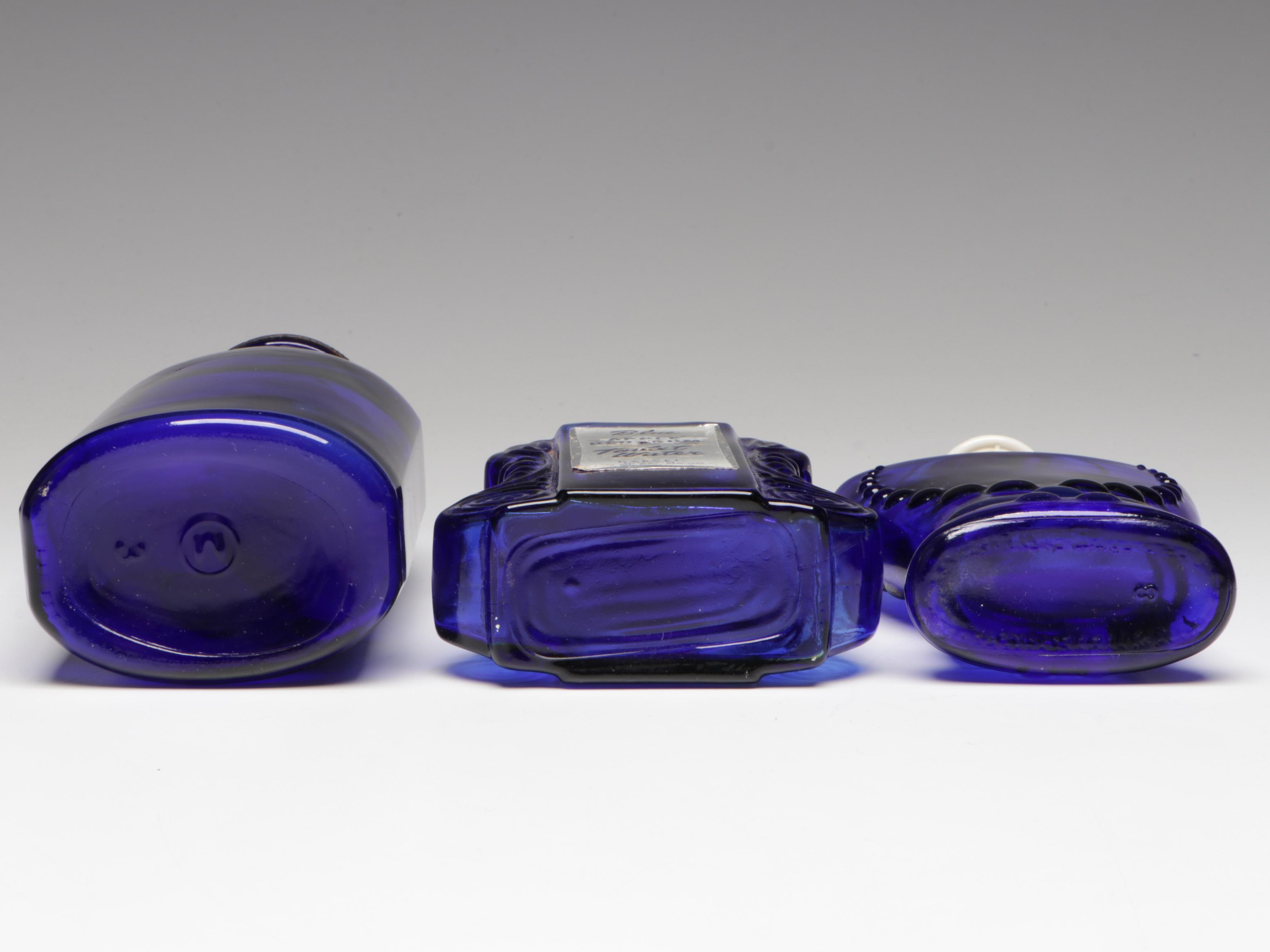 Caswell, Massey Co. "Cologne Water" Bottle, Cobalt Glass Bottles and Other Glass