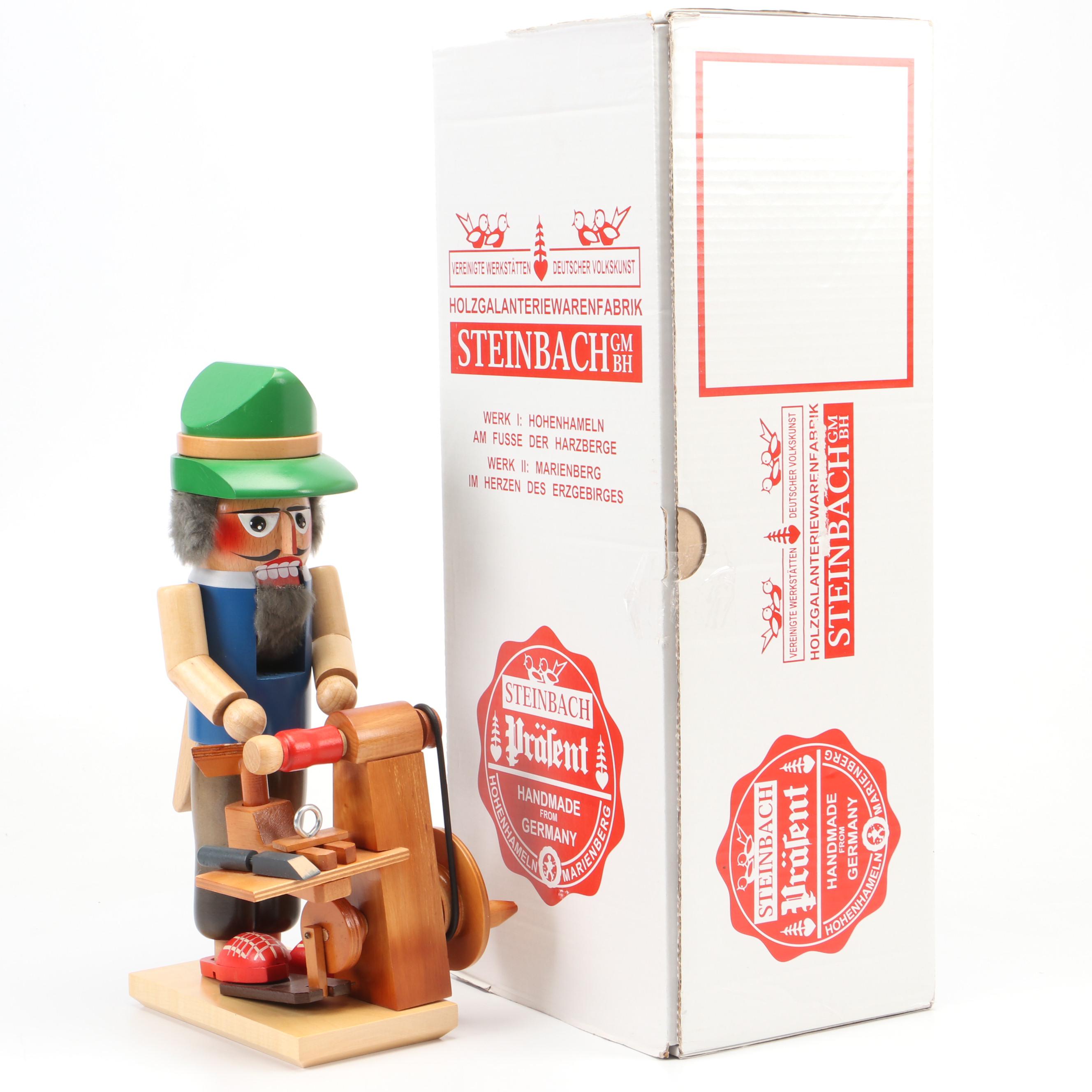 Steinbach "Old Woodturner on the Lathe" Paint Decorated Wood Nutcracker
