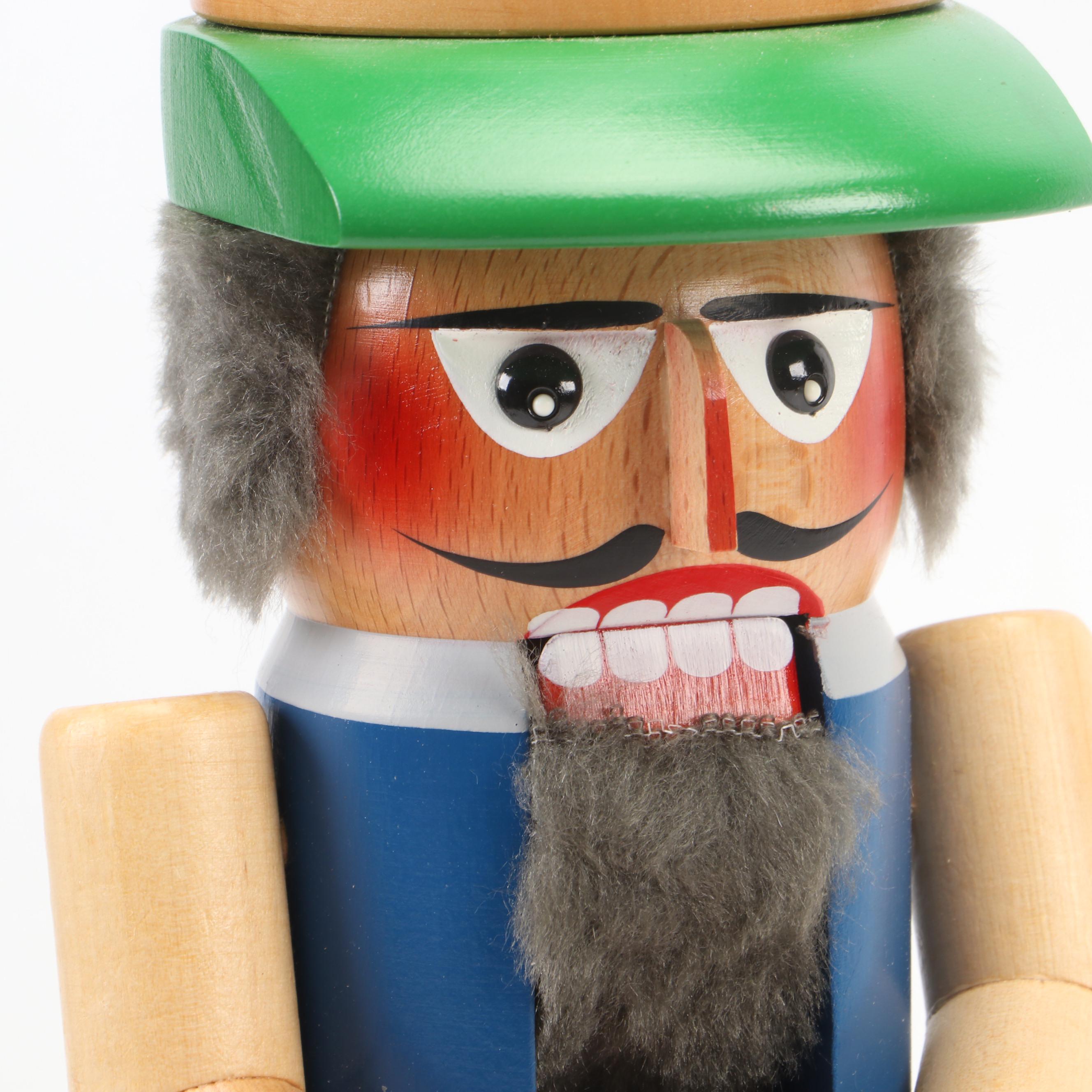 Steinbach "Old Woodturner on the Lathe" Paint Decorated Wood Nutcracker