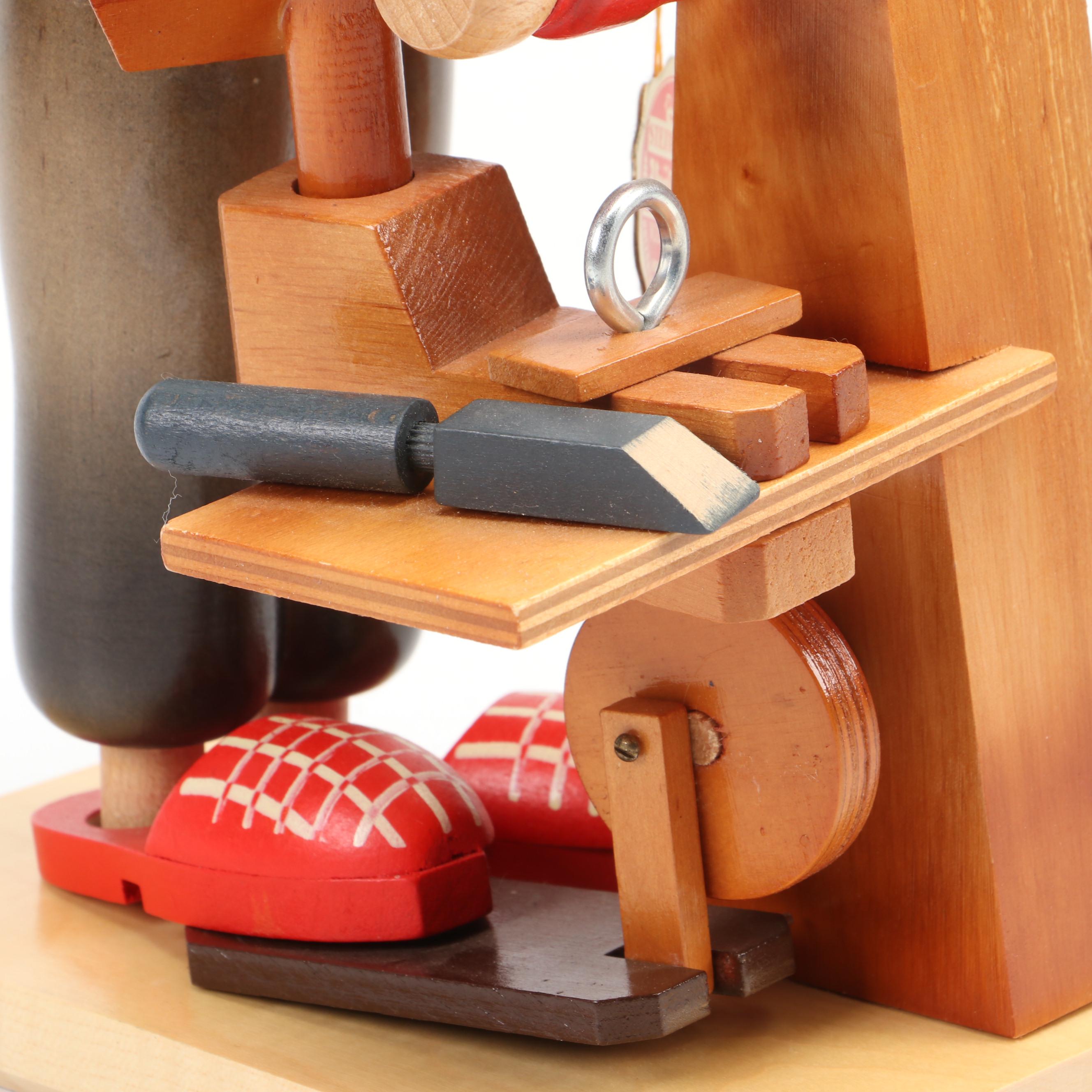 Steinbach "Old Woodturner on the Lathe" Paint Decorated Wood Nutcracker