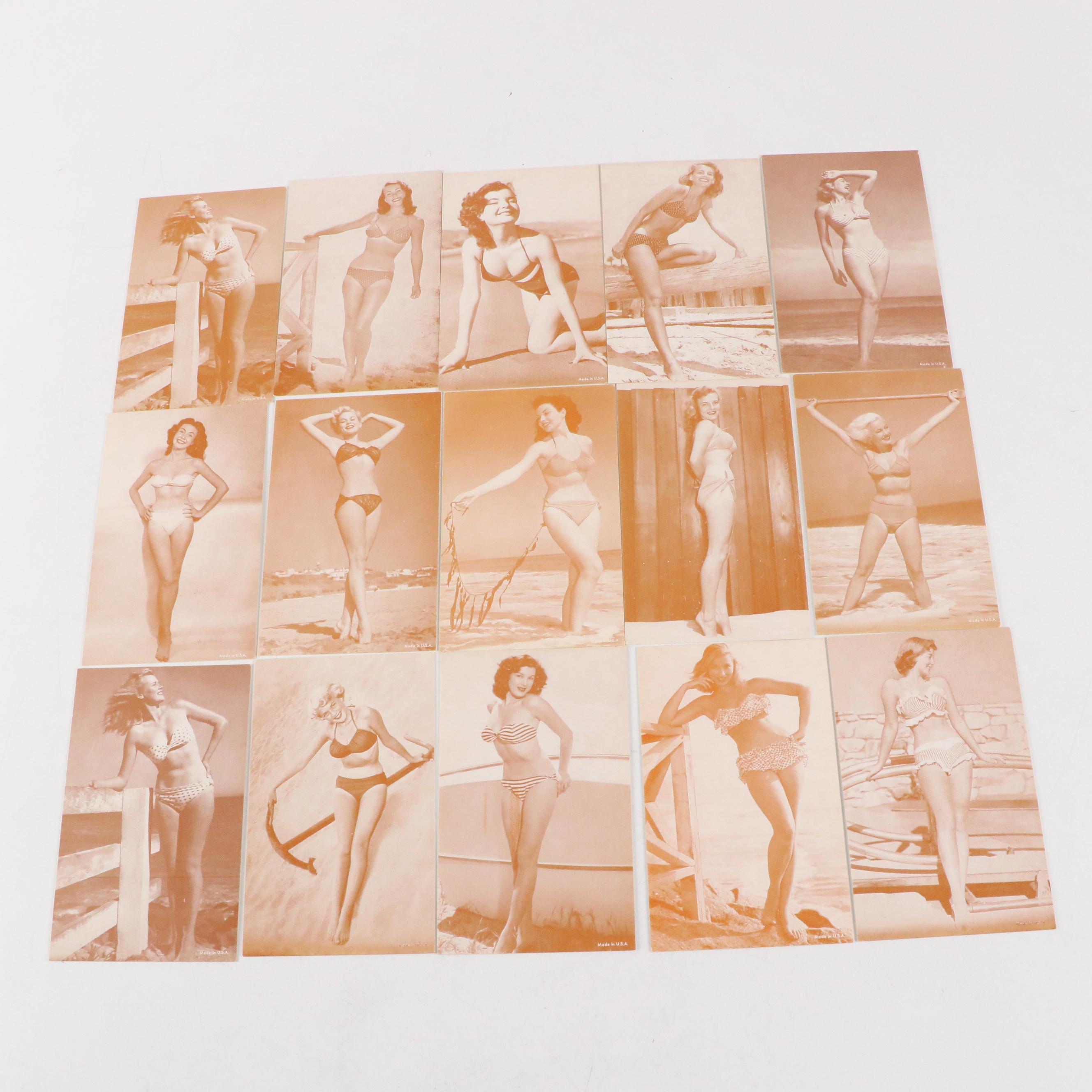 Pin-Up Swimsuit Arcade Mutoscope Cards, Mid-20th Century