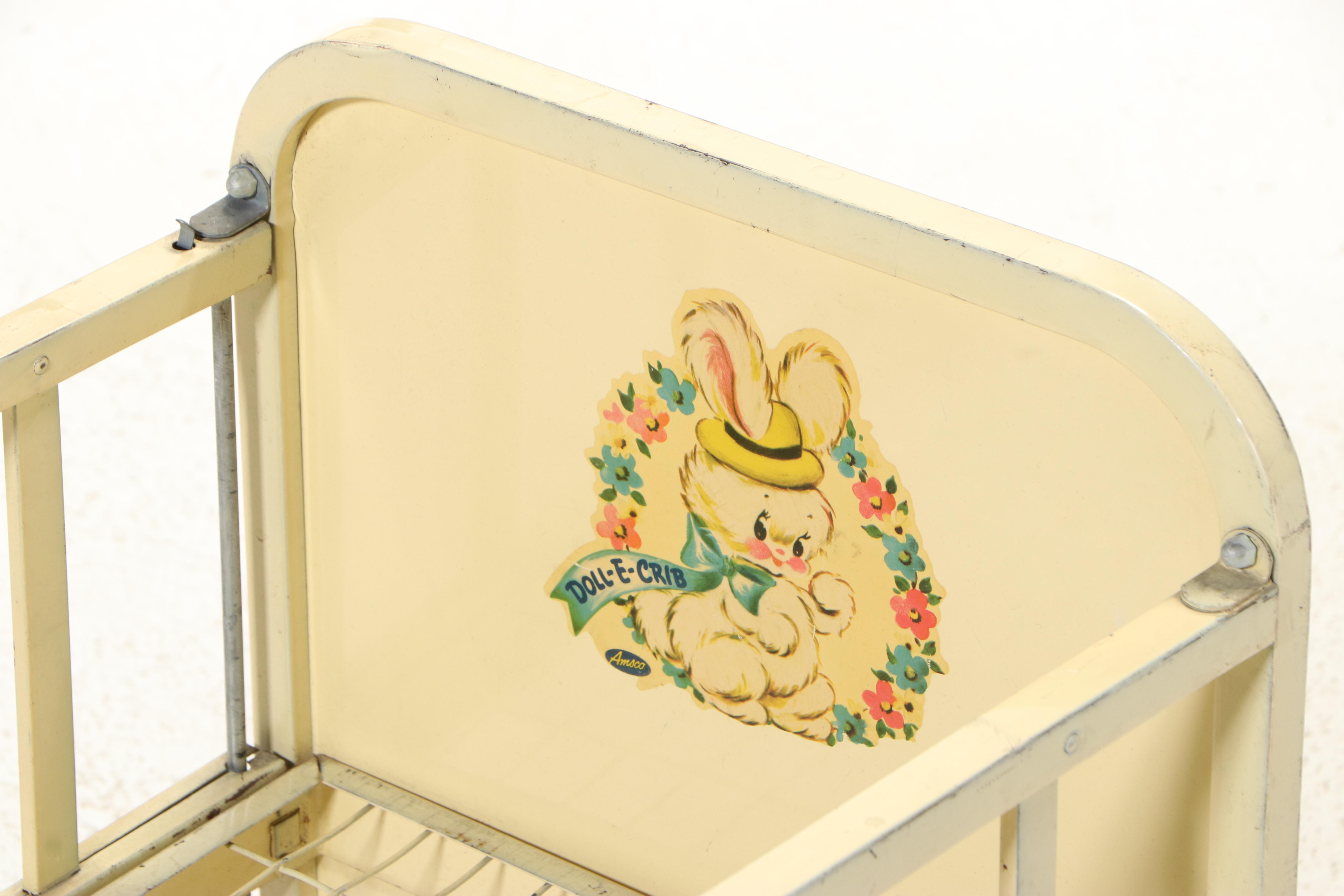 Wooden Doll Crib, Mid-20th Century