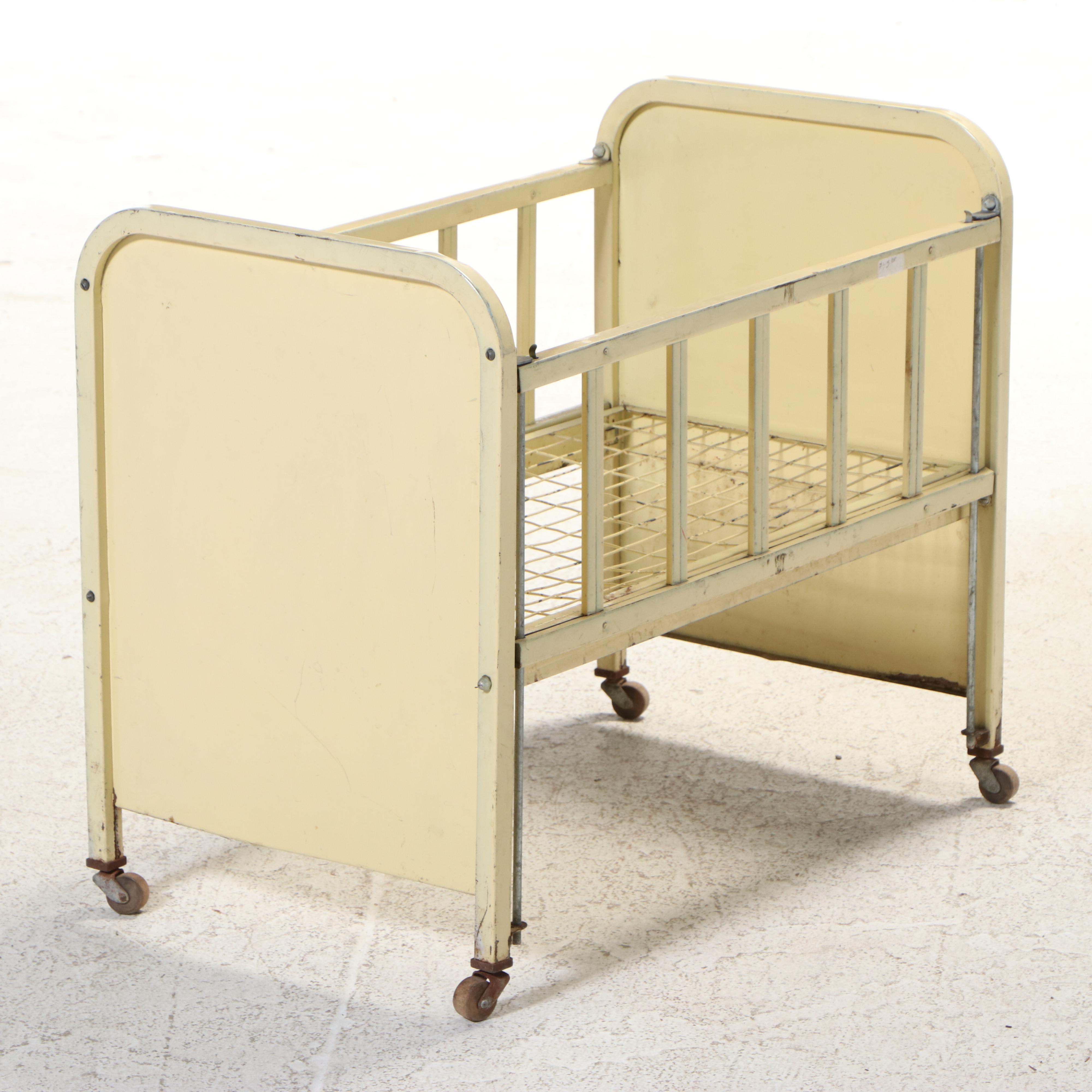 Wooden Doll Crib, Mid-20th Century