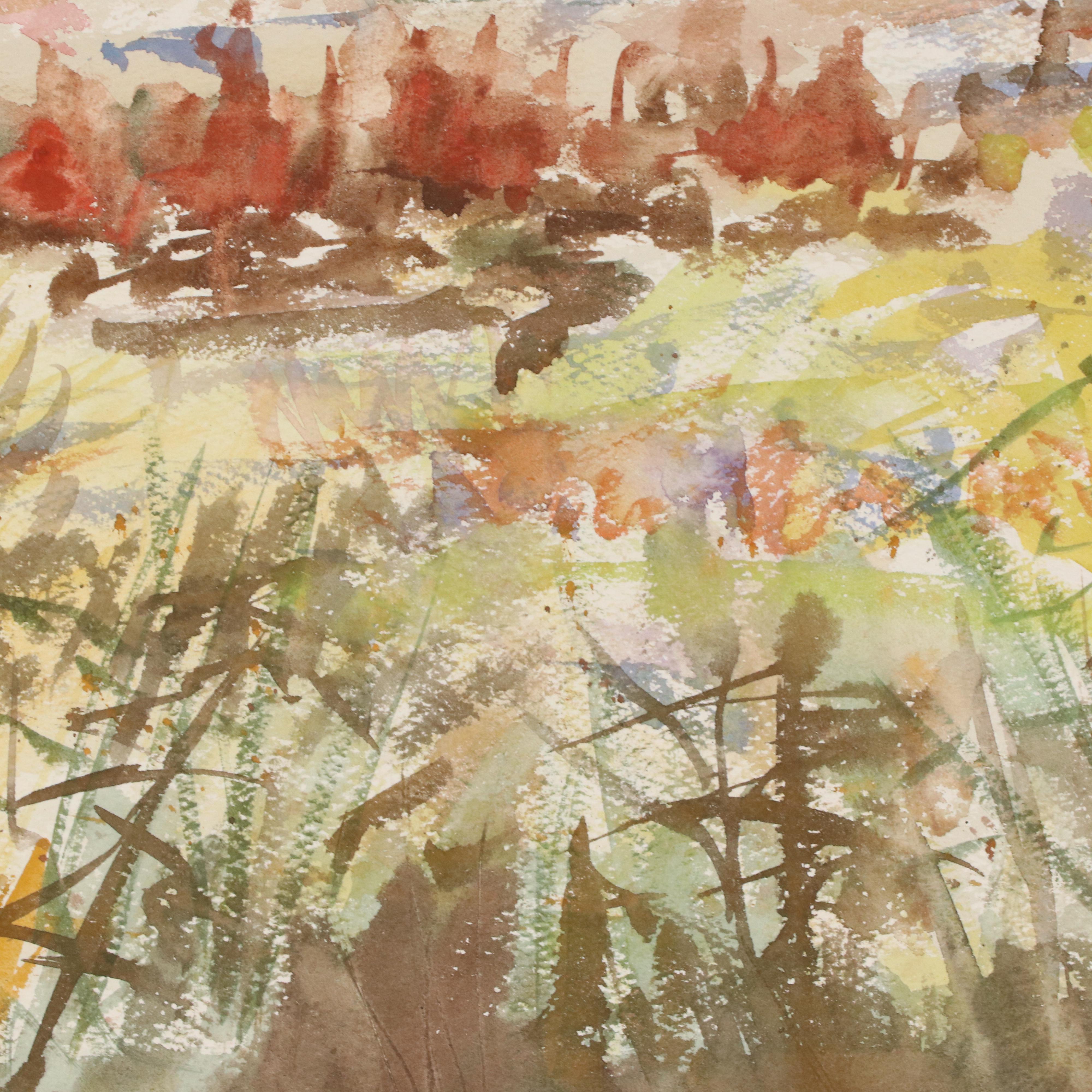 Landscape Watercolor Painting, Late 20th Century