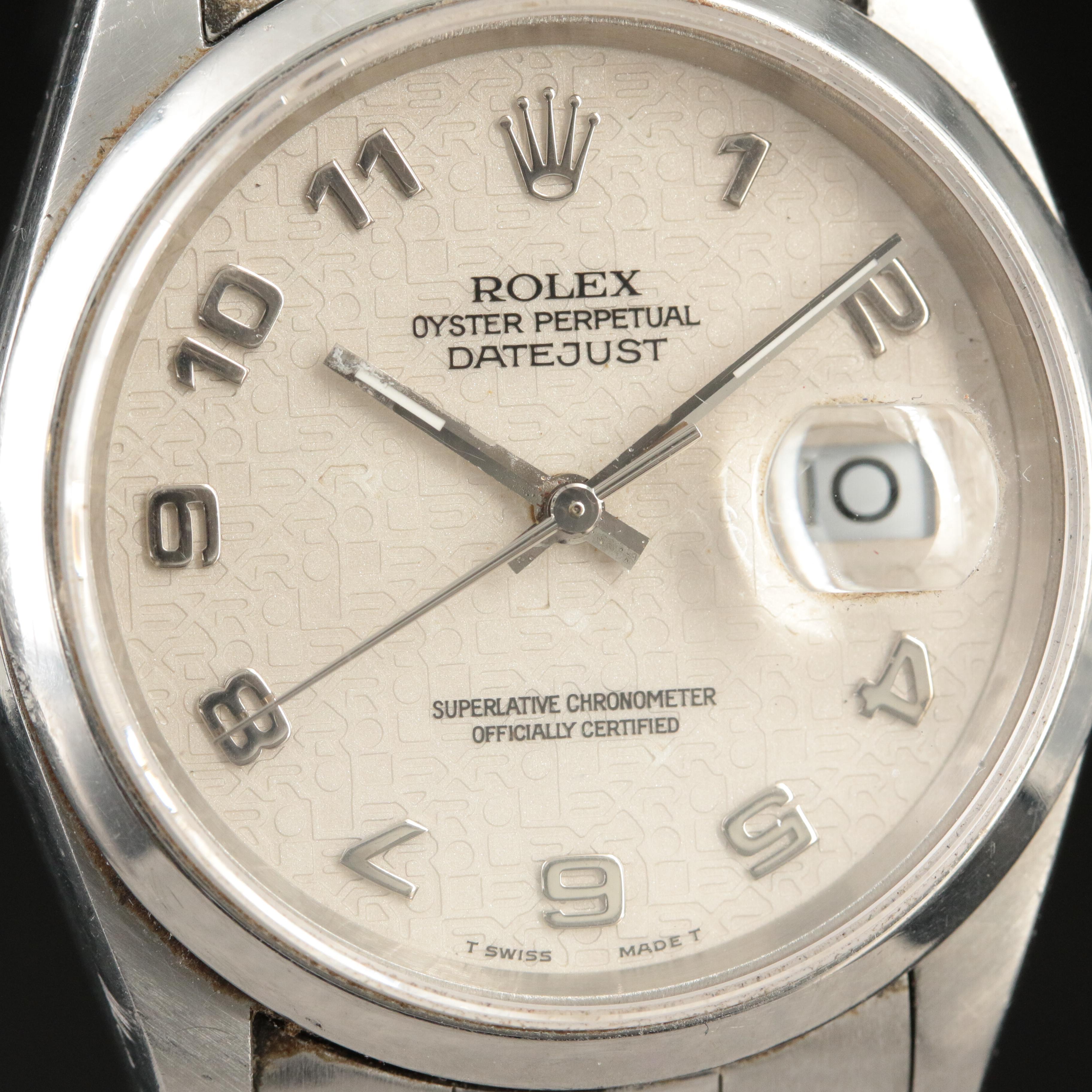 1995 Rolex Datejust Ivory Arabic Jubilee Dial Watch