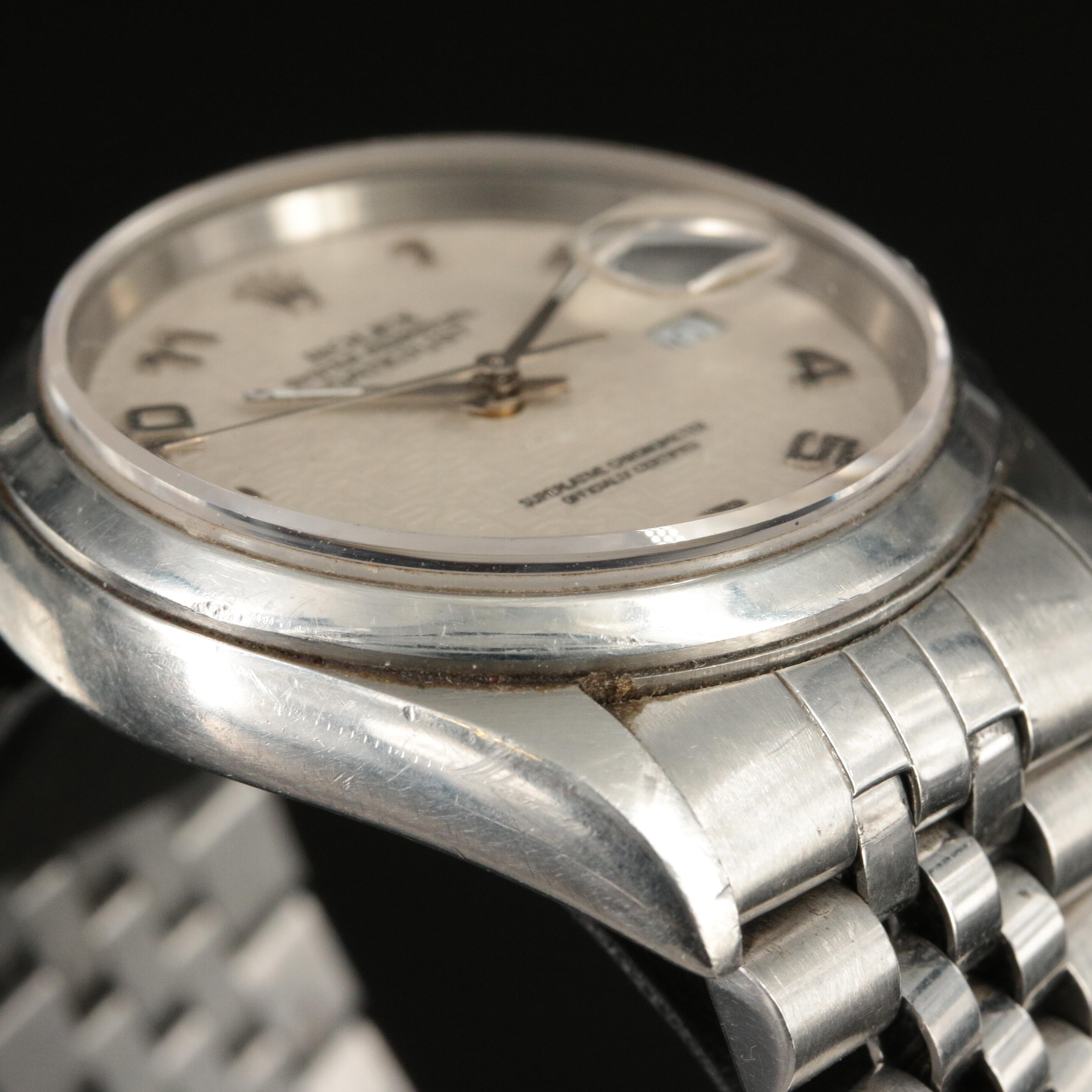 1995 Rolex Datejust Ivory Arabic Jubilee Dial Watch