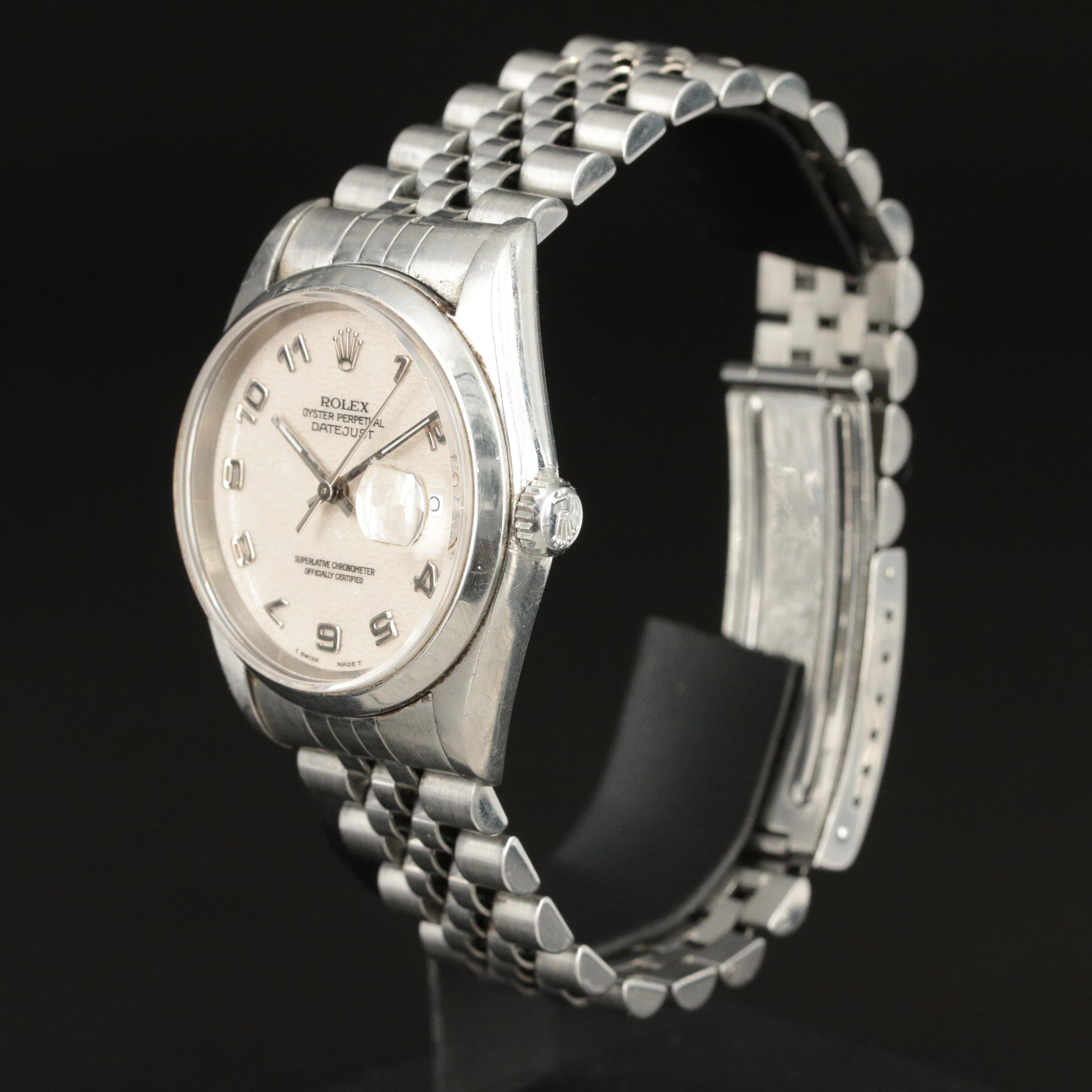 1995 Rolex Datejust Ivory Arabic Jubilee Dial Watch