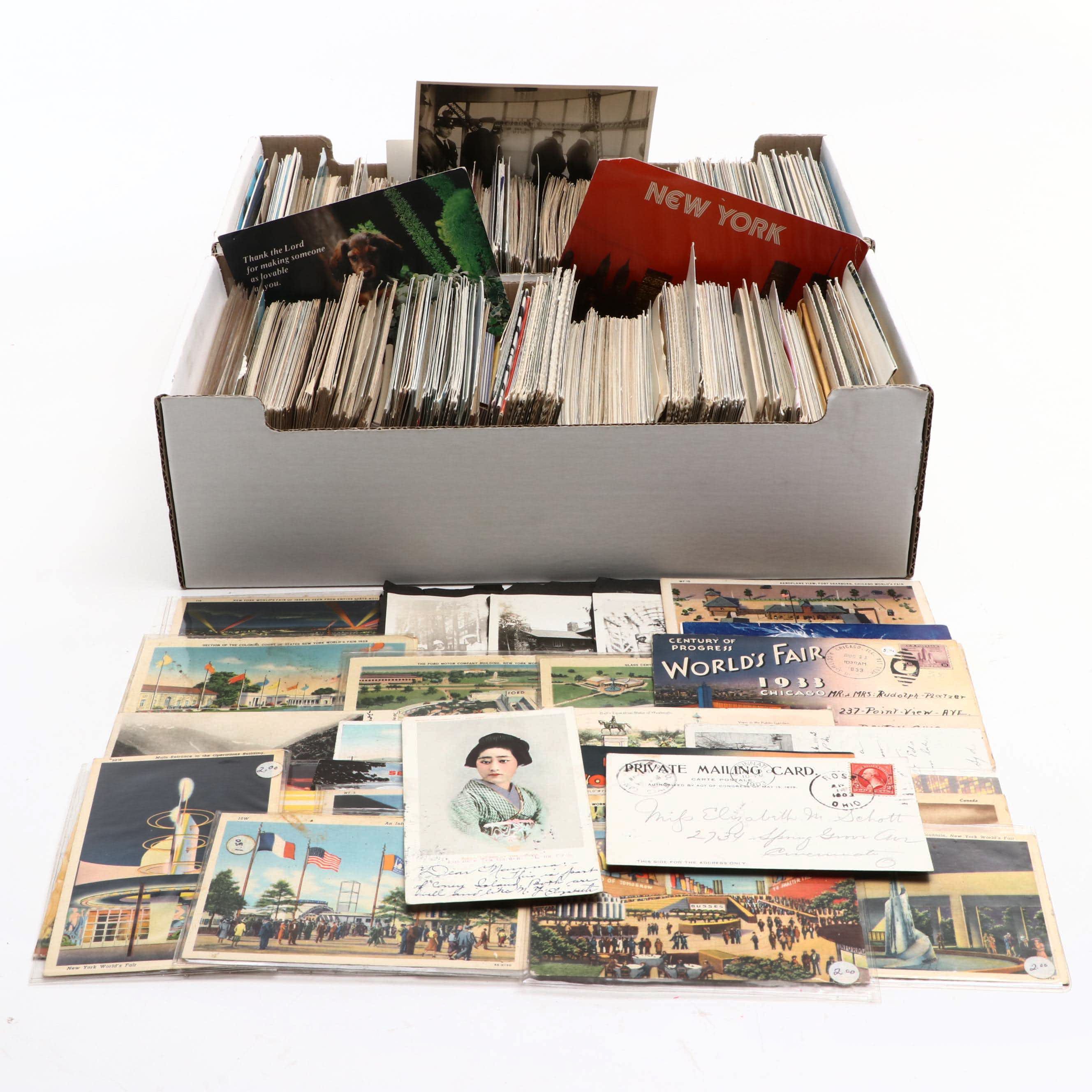 World's Fair with Other Souvenir Postcards and Photographs