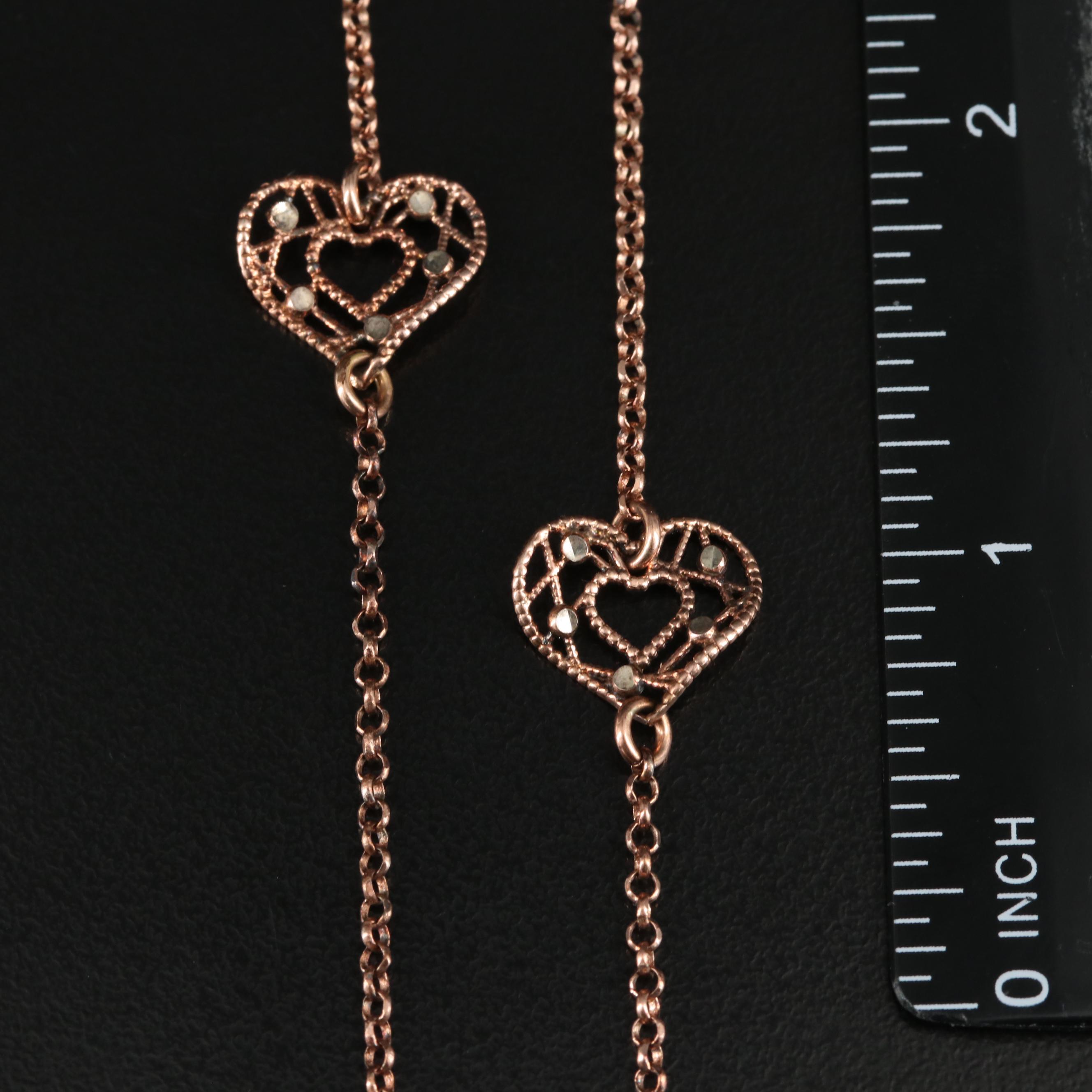 Italian Sterling Heart Station Necklace