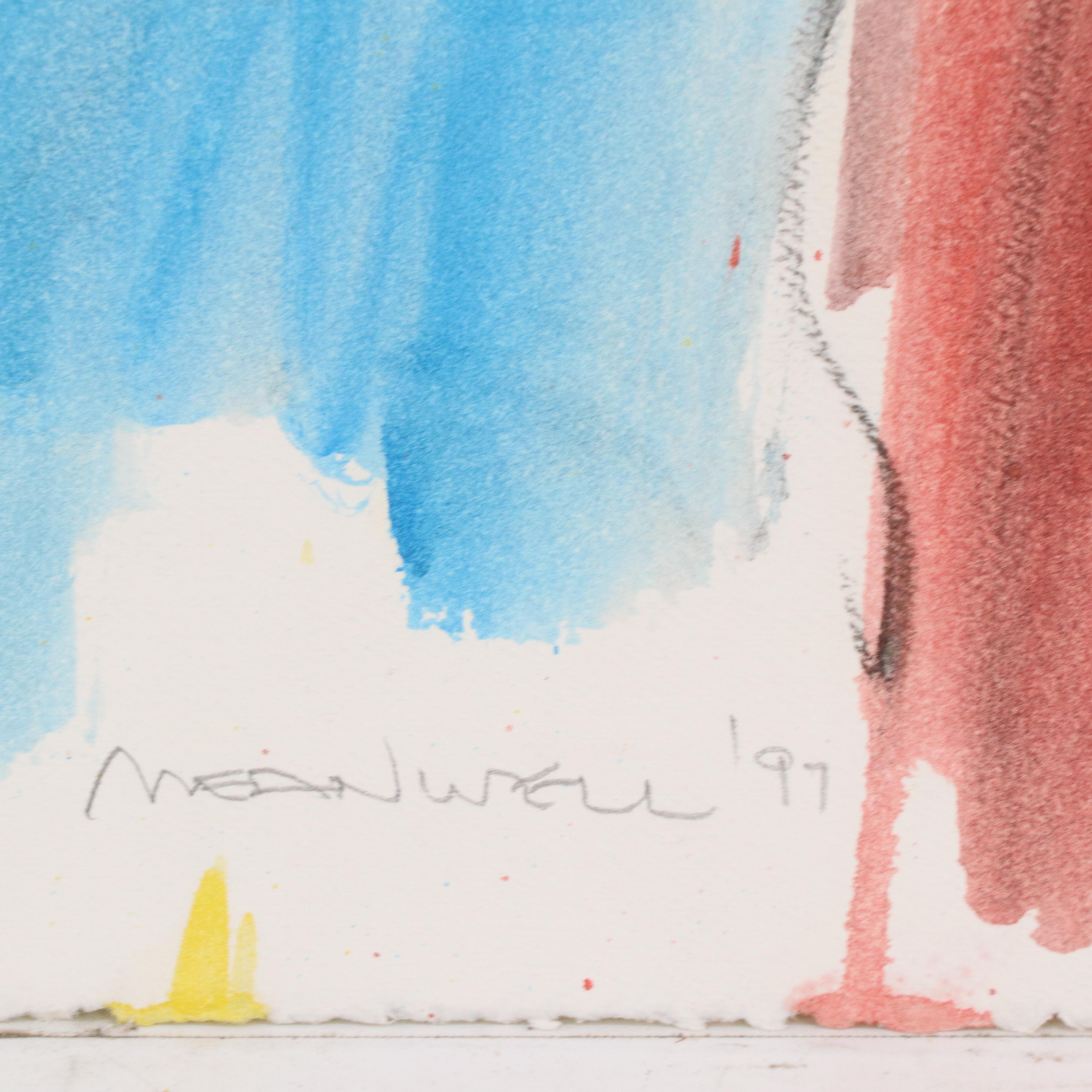 Jack Meanwell Figural Nude Mixed Media Painting, 1997