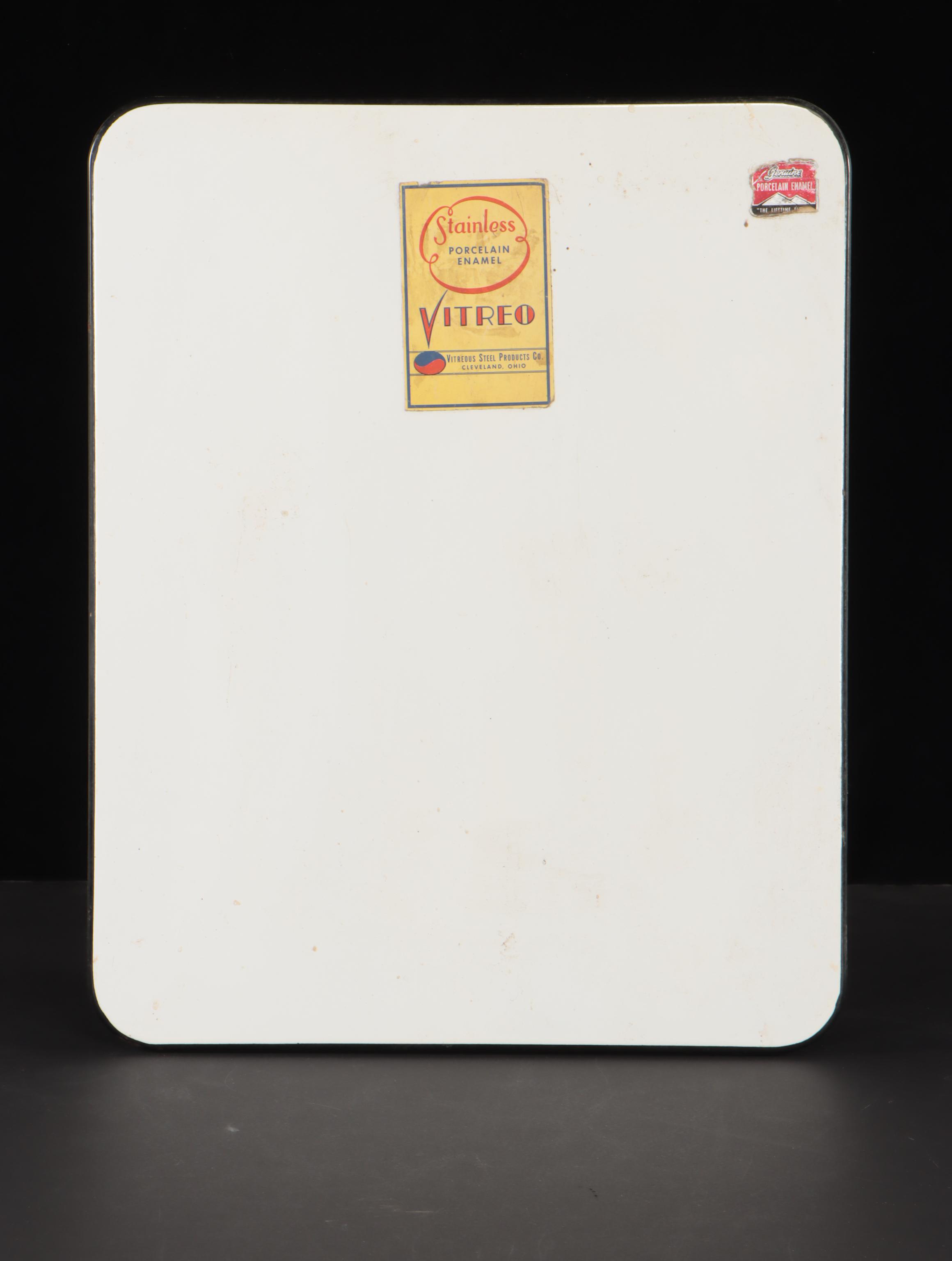 Pair of Porcelain Enamel Pendant Shades With Porcelain Enamel Sample Board