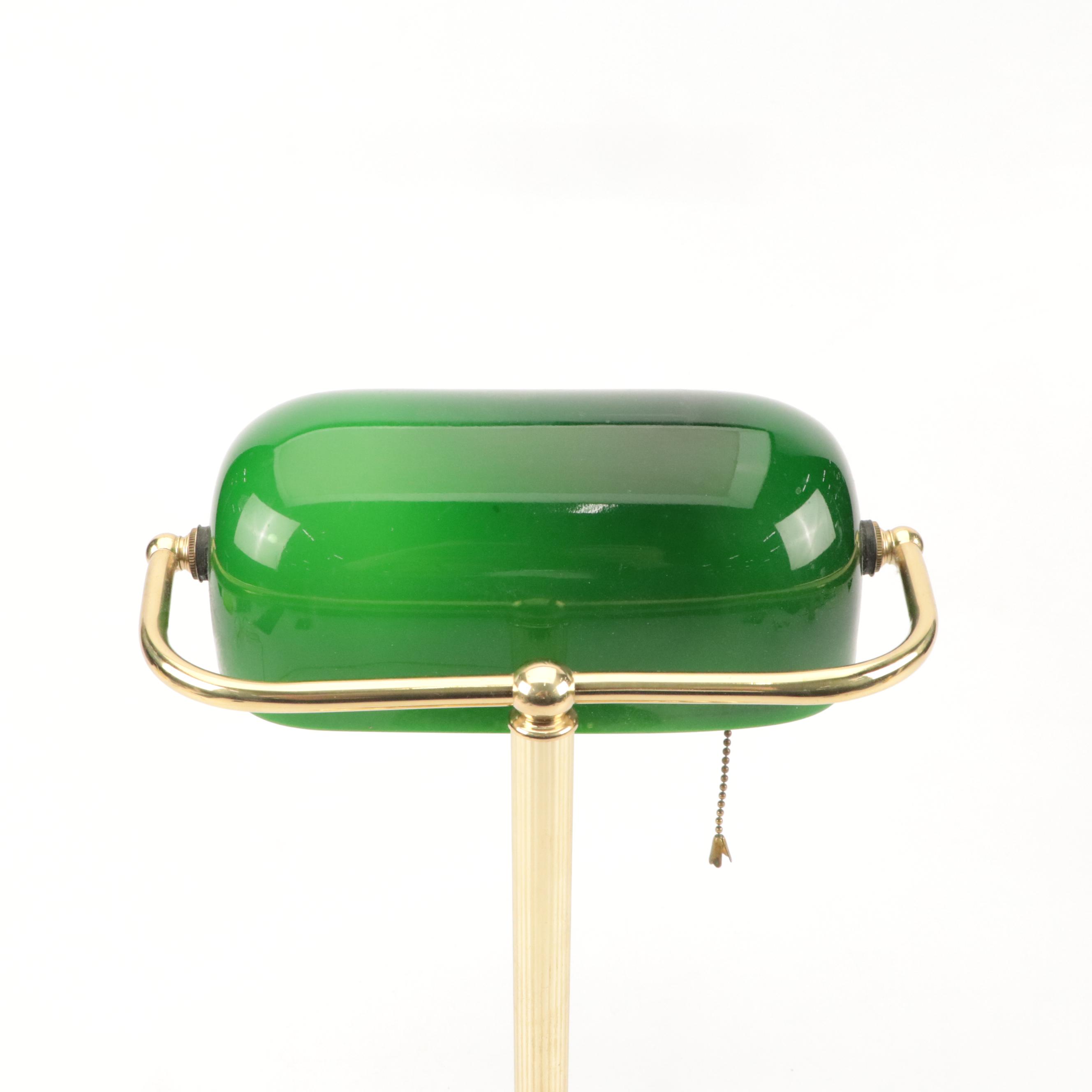 Tensor Green Glass and Brass Bankers Desk Lamp