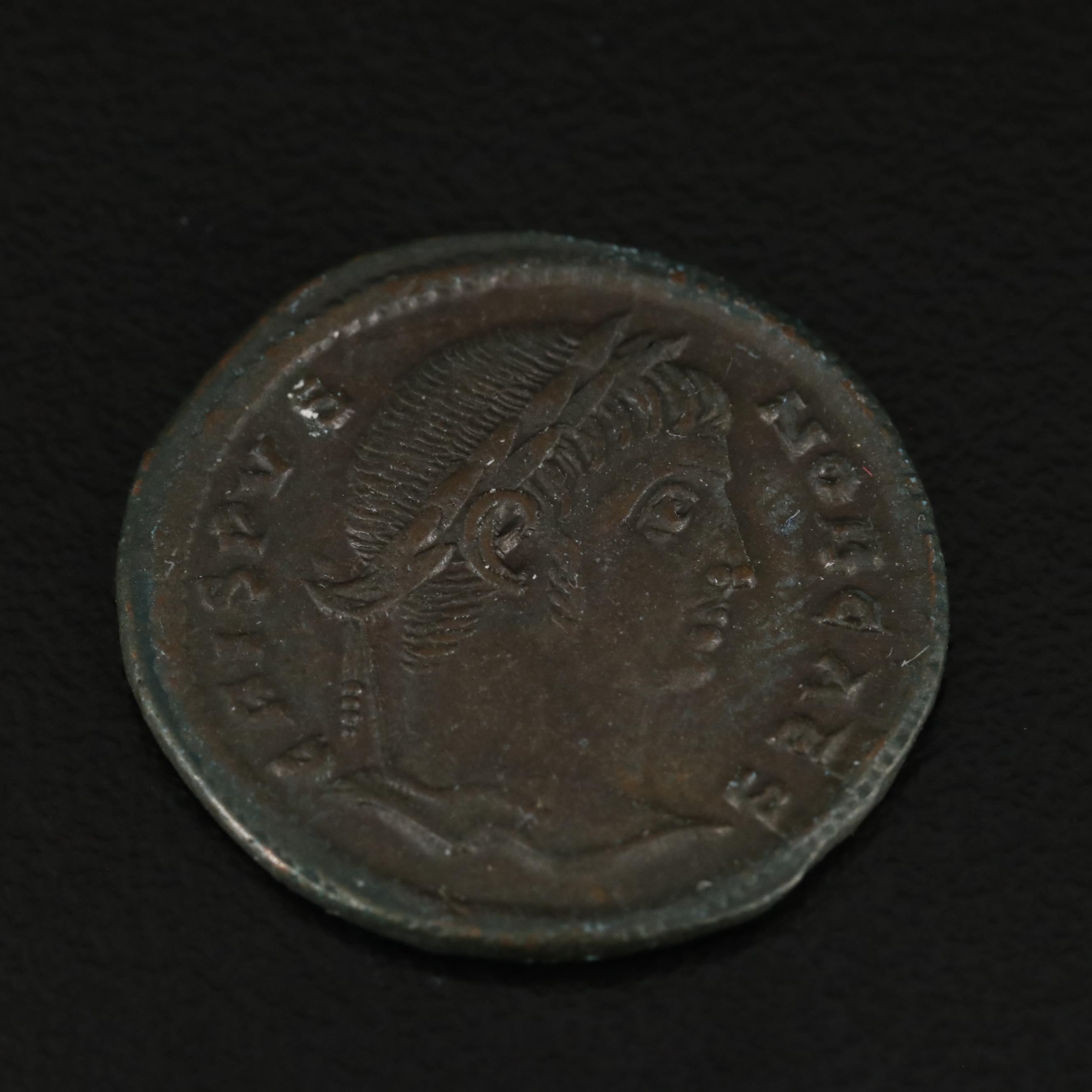 Ancient Roman Imperial Æ3 Coin of Crispus, ca. 322 A.D.