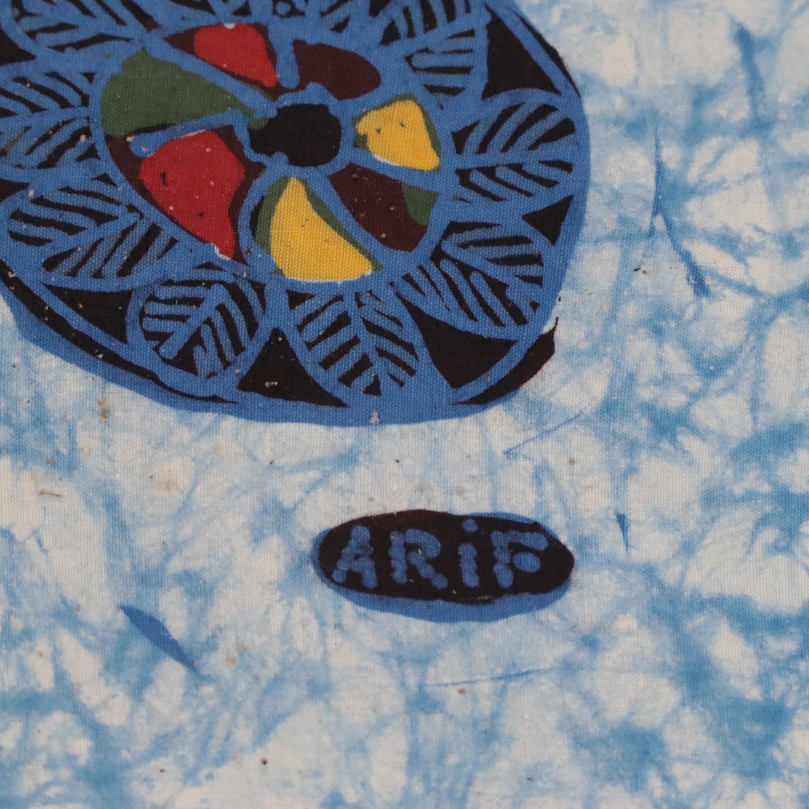 Folk Art Batik Textile of Abstract Figures