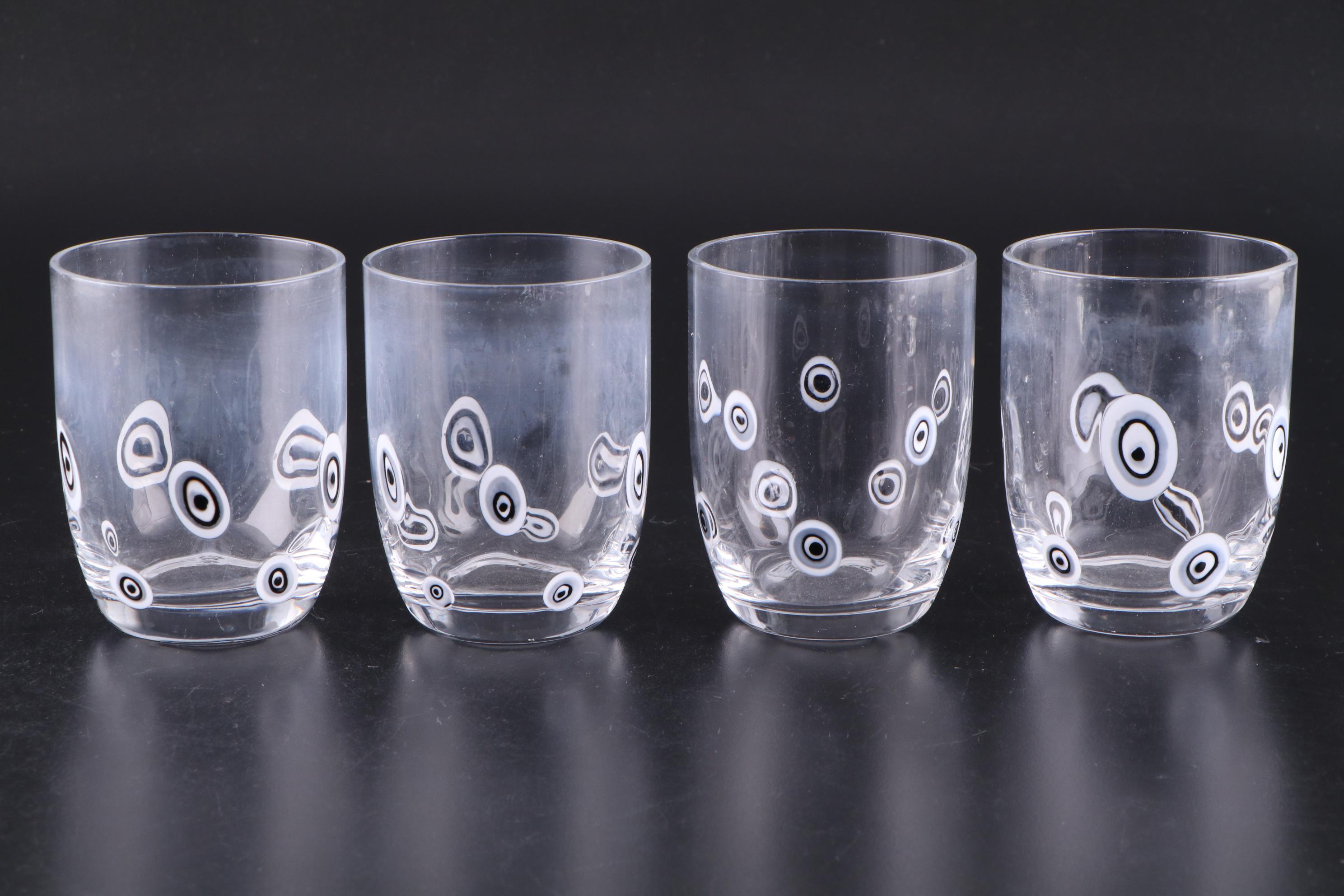 Crystal Highball Glasses with Eye Motif Old Fashioned Glasses