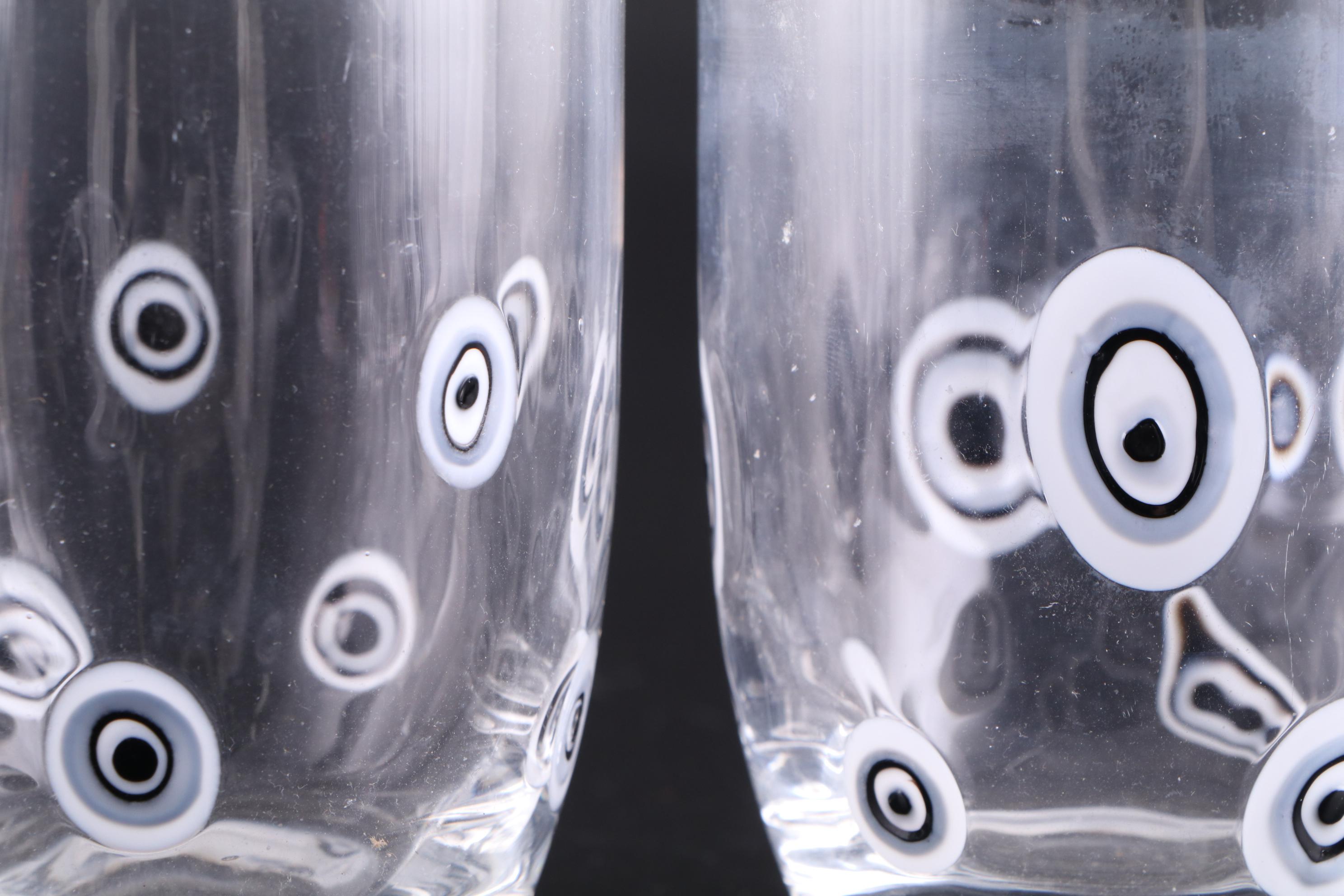 Crystal Highball Glasses with Eye Motif Old Fashioned Glasses