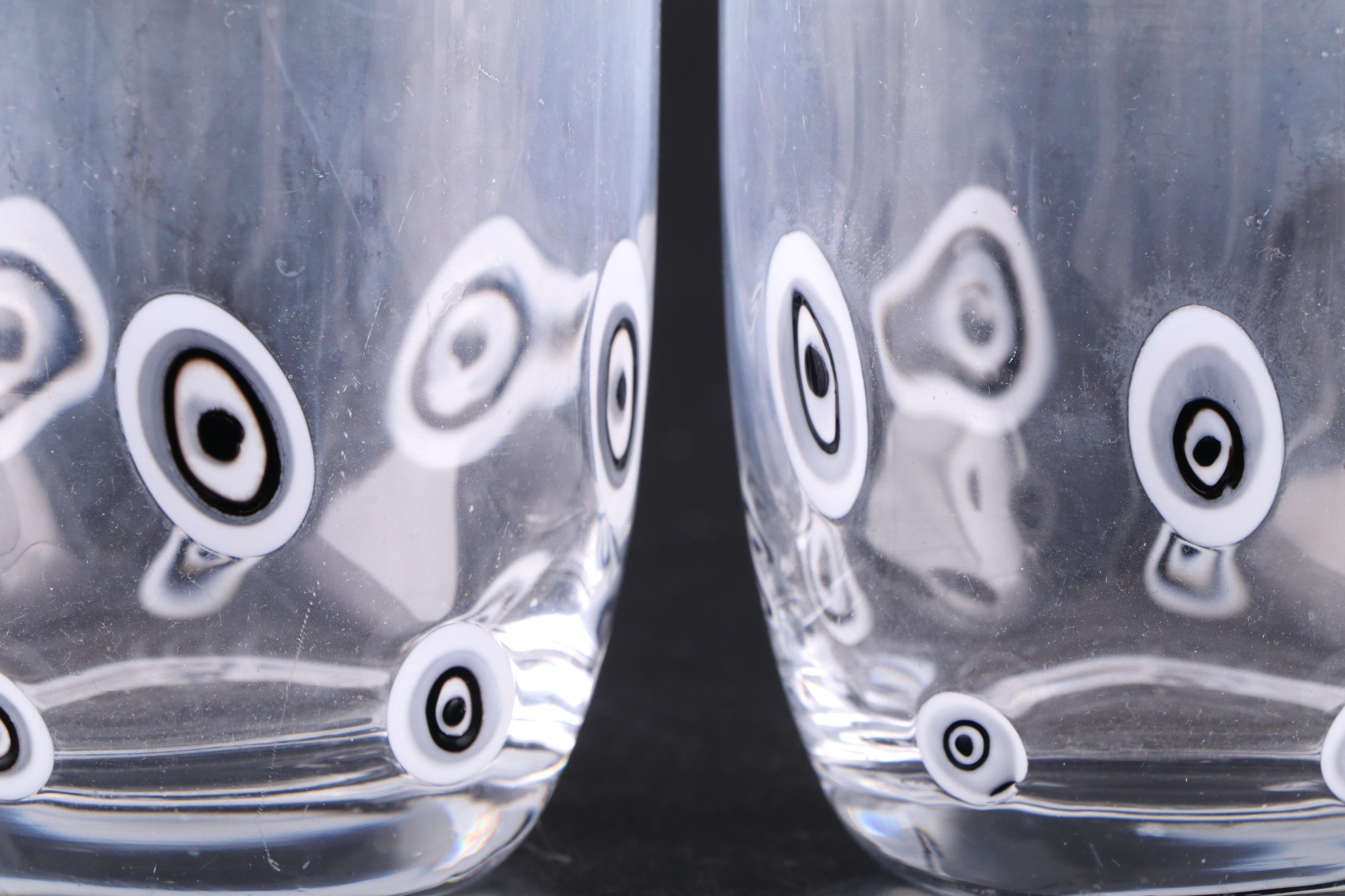 Crystal Highball Glasses with Eye Motif Old Fashioned Glasses