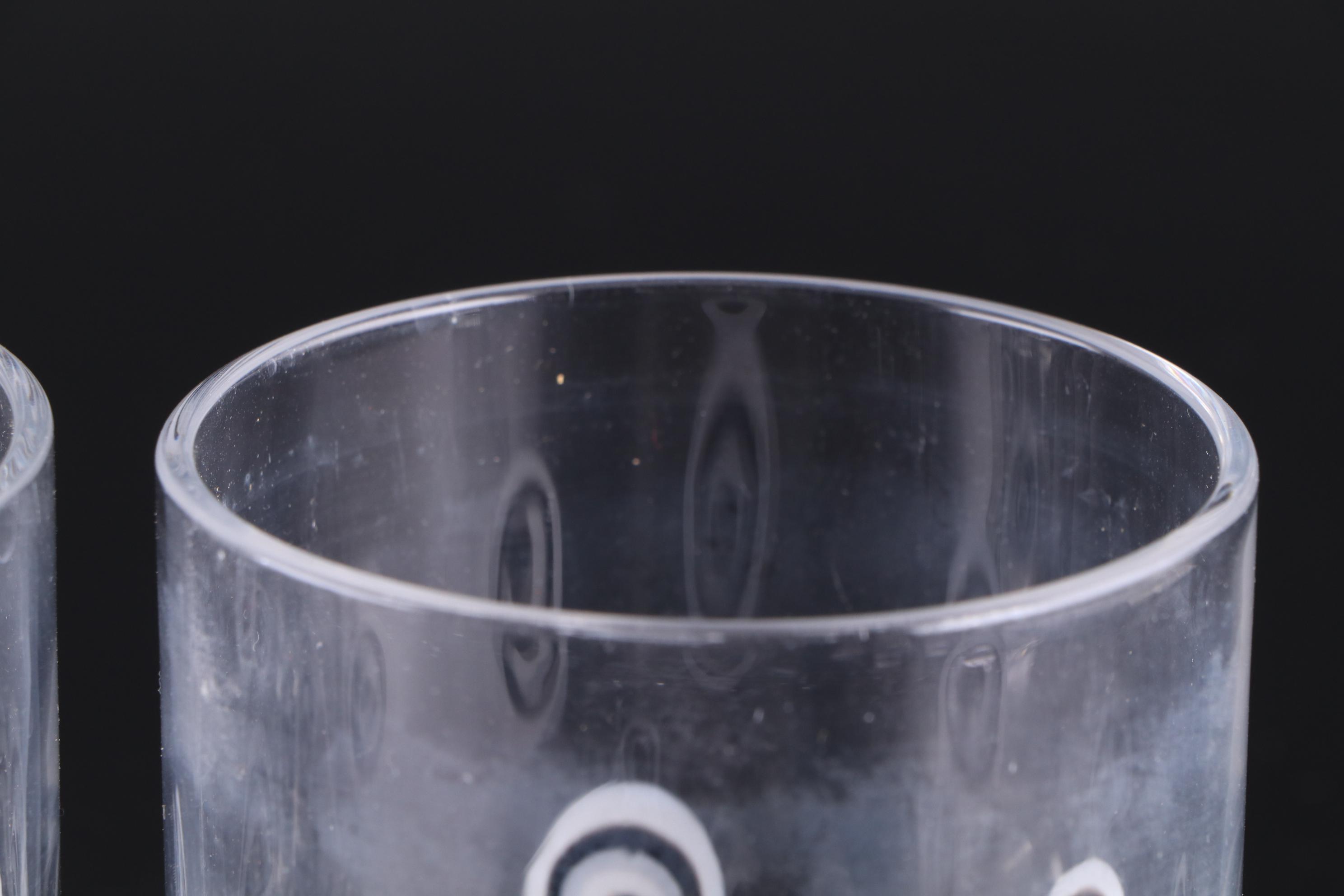 Crystal Highball Glasses with Eye Motif Old Fashioned Glasses