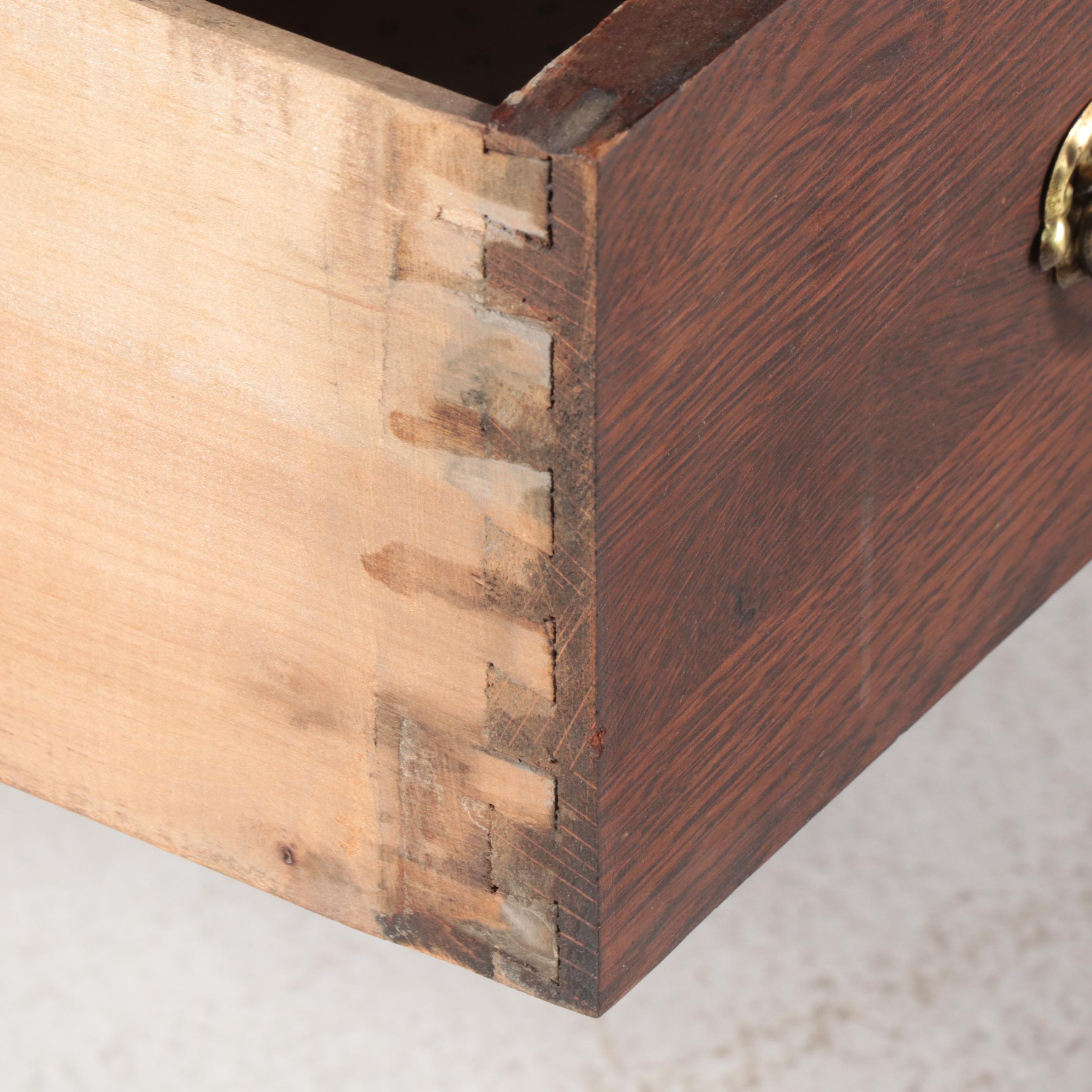 Victorian Tiger Oak Washstand, Late 19th Century