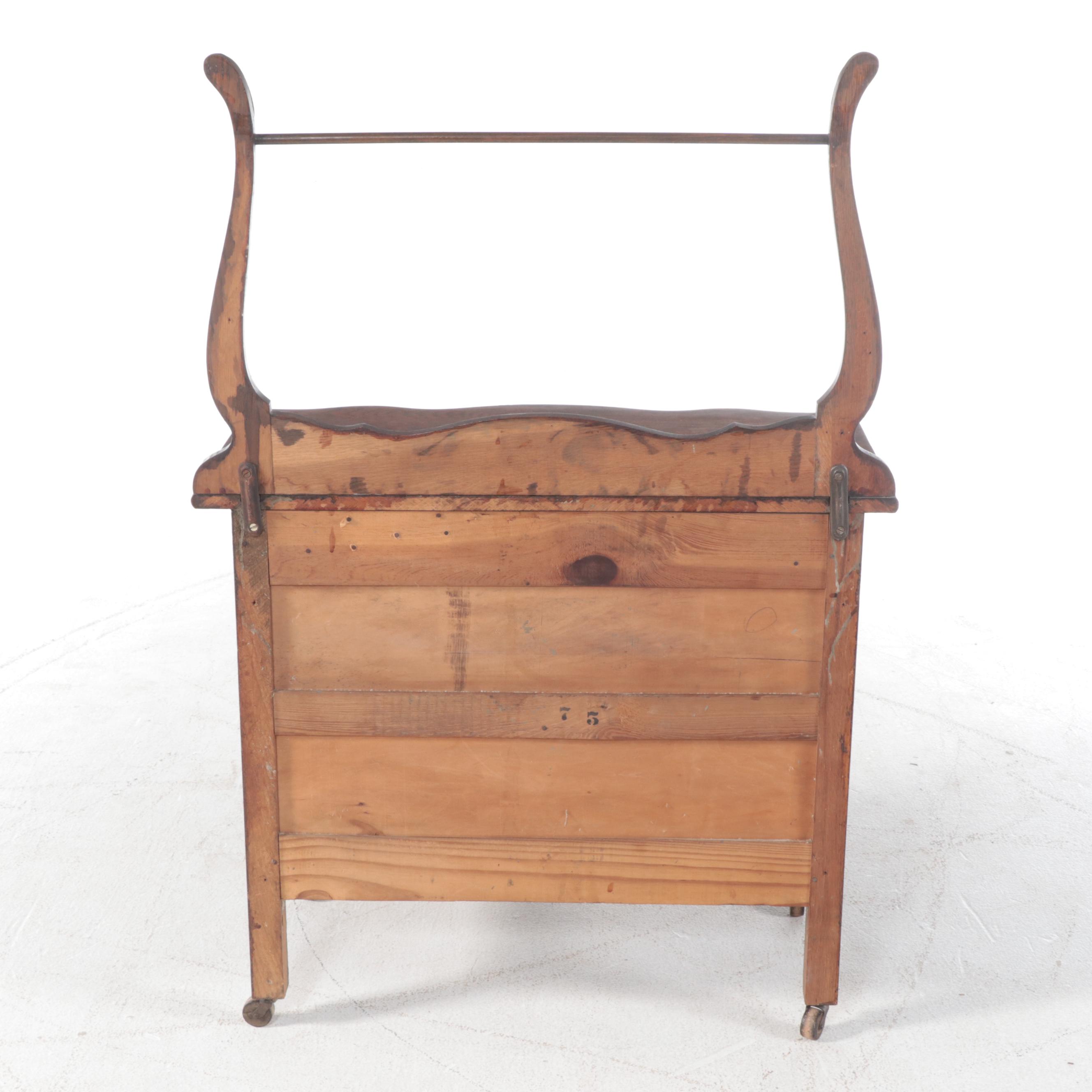 Victorian Tiger Oak Washstand, Late 19th Century
