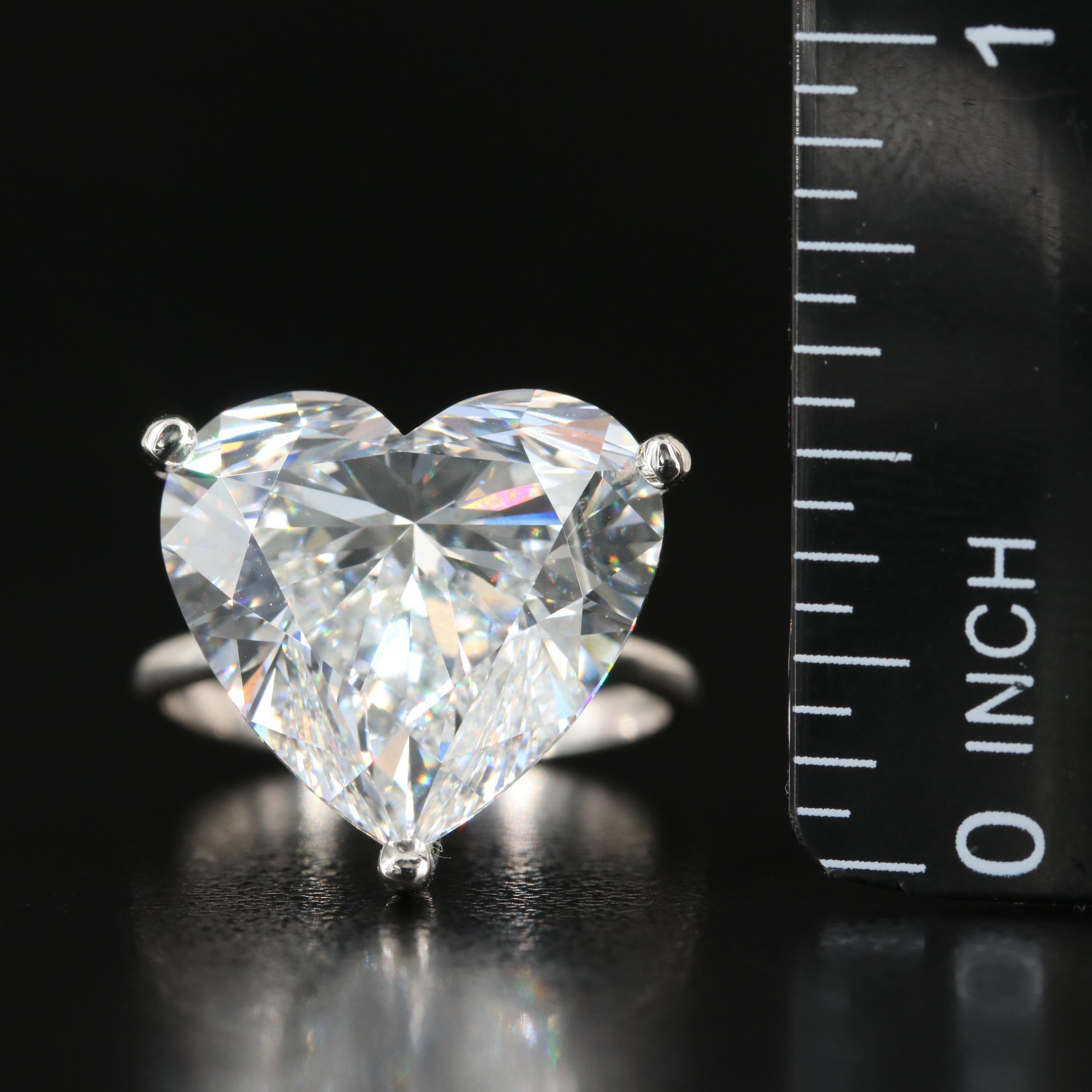 Platinum 13.55 CT Lab Grown Diamond Solitaire Ring with IGI Report