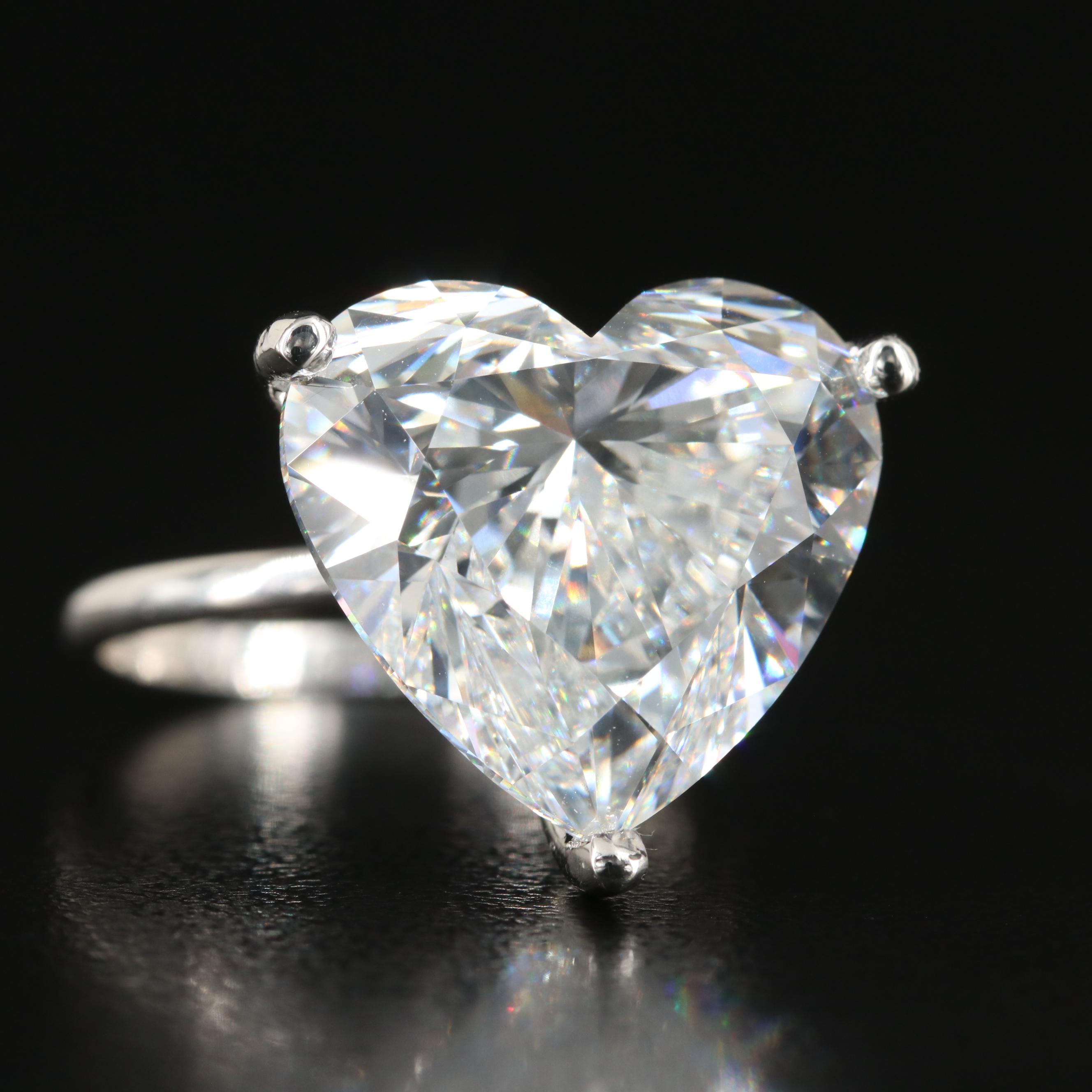 Platinum 13.55 CT Lab Grown Diamond Solitaire Ring with IGI Report