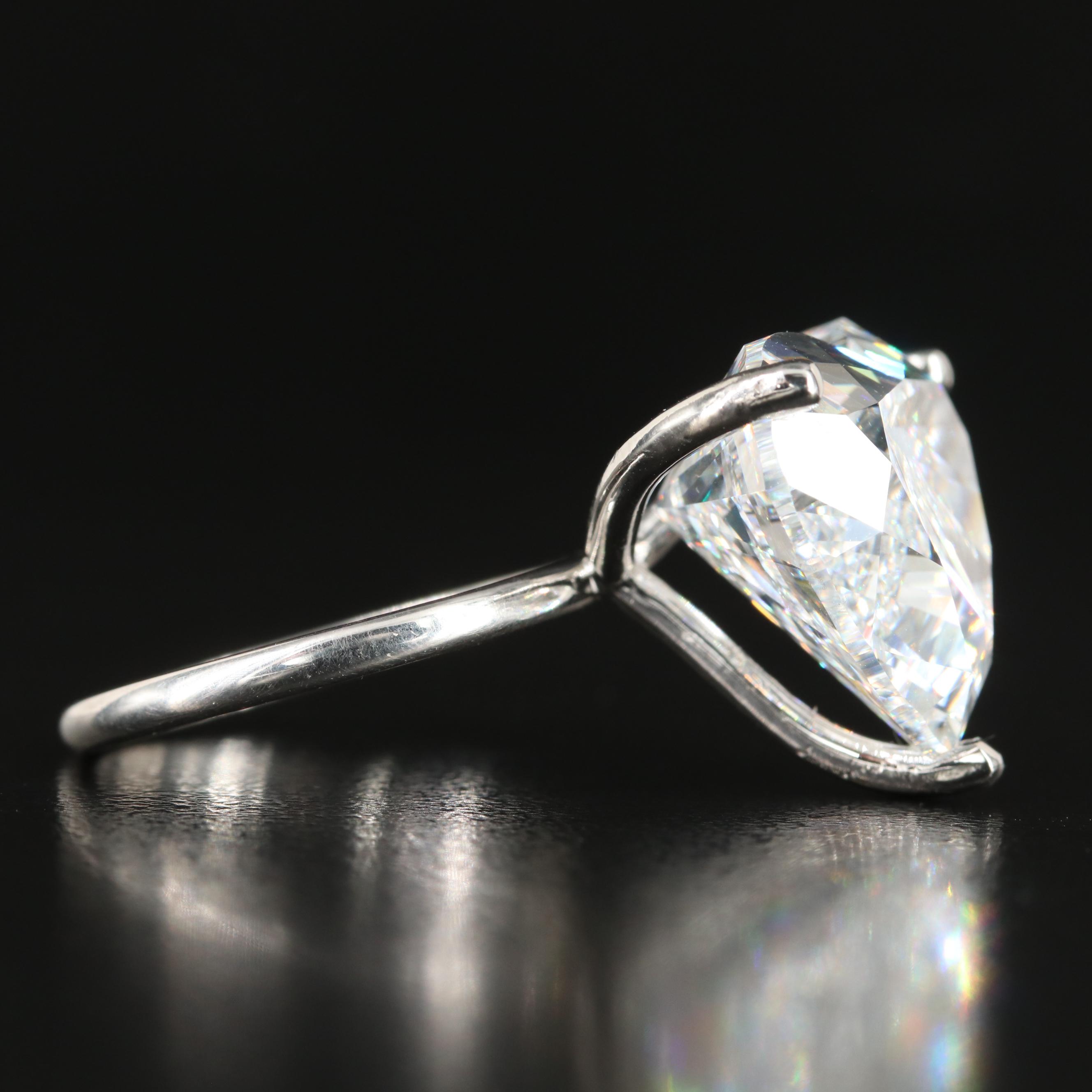 Platinum 13.55 CT Lab Grown Diamond Solitaire Ring with IGI Report