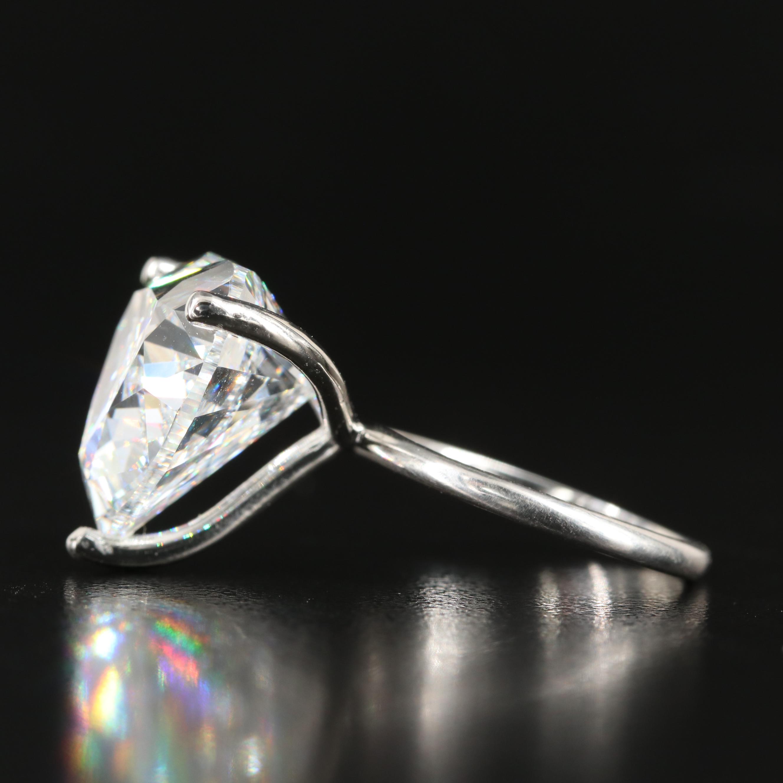 Platinum 13.55 CT Lab Grown Diamond Solitaire Ring with IGI Report