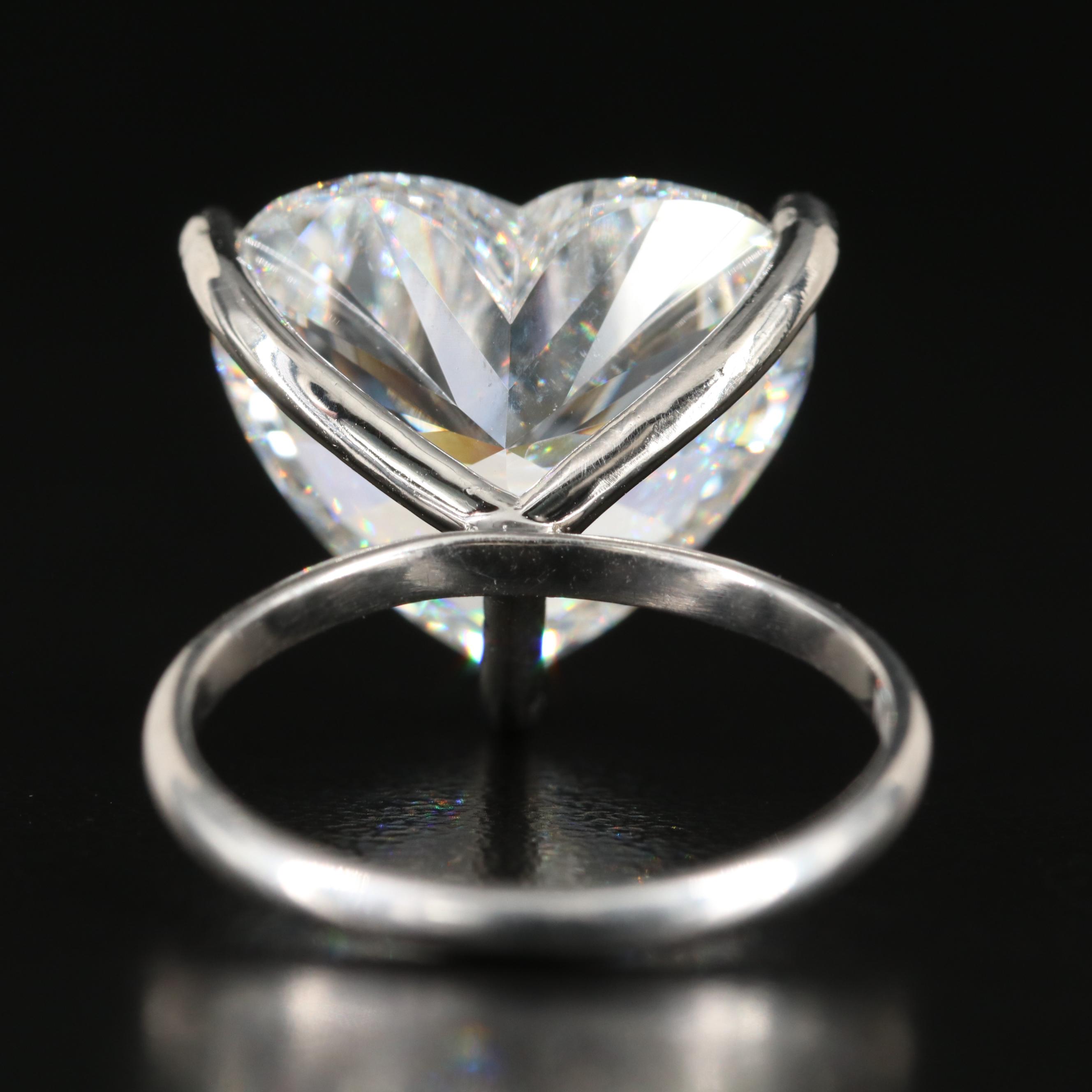 Platinum 13.55 CT Lab Grown Diamond Solitaire Ring with IGI Report