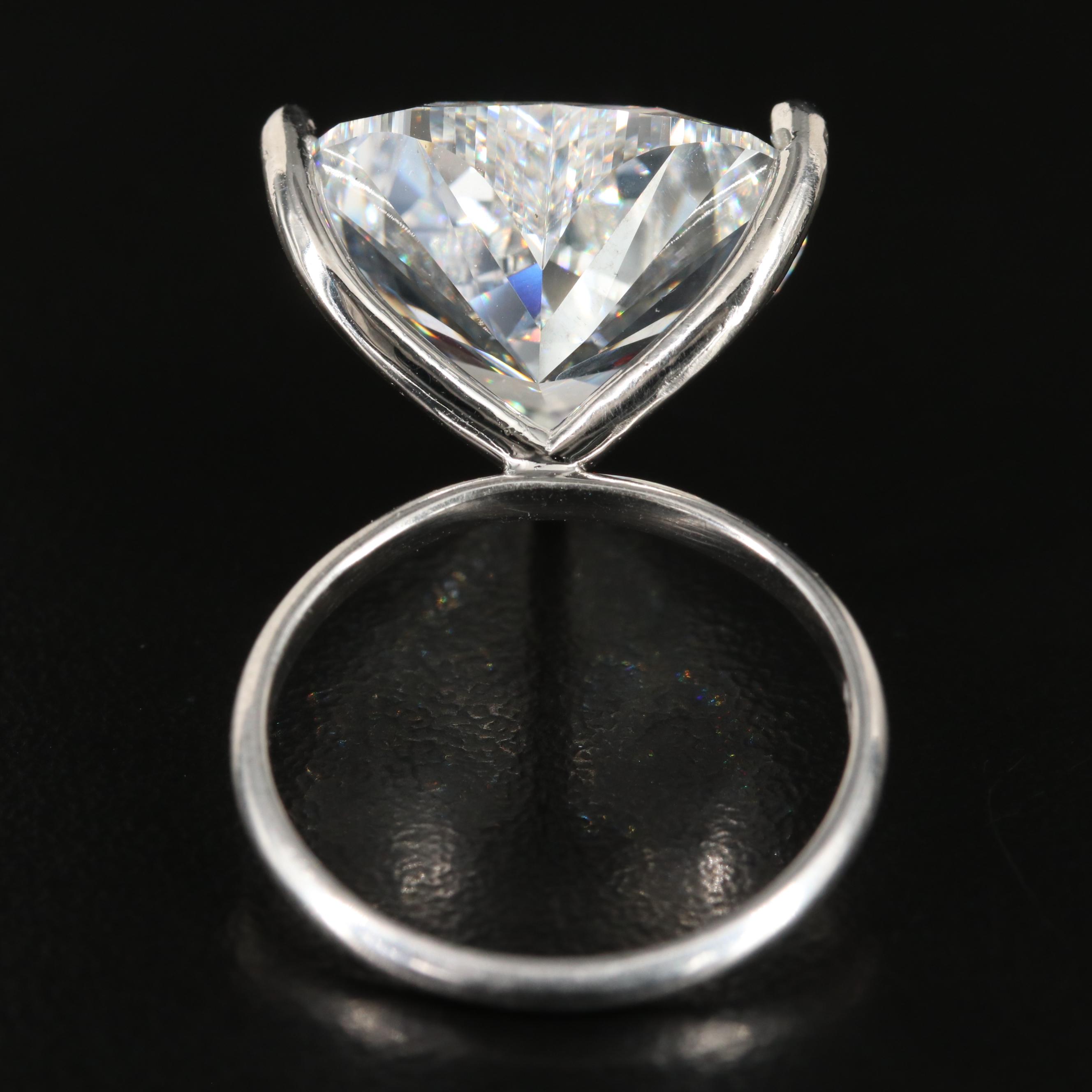 Platinum 13.55 CT Lab Grown Diamond Solitaire Ring with IGI Report