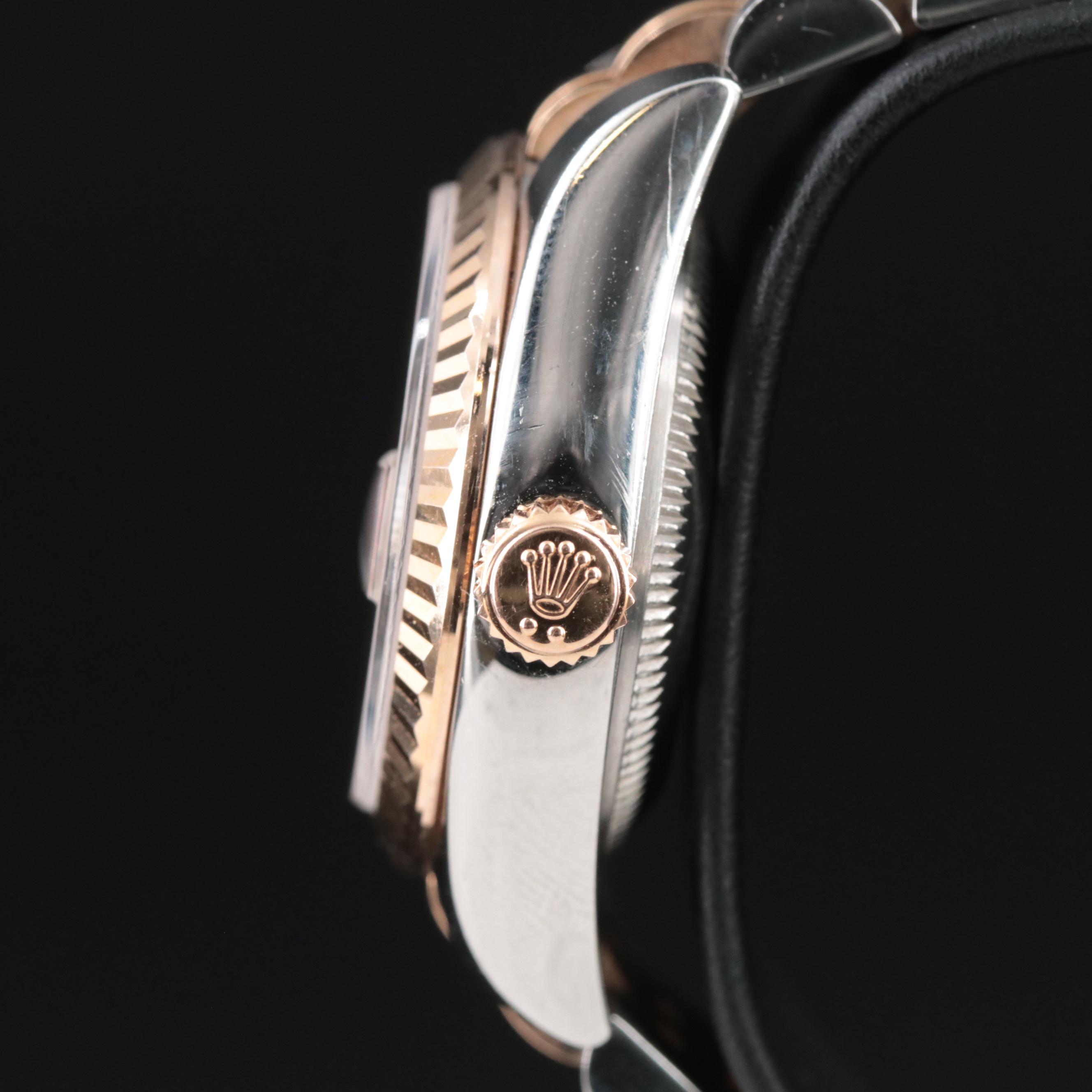 2010 Rolex Factory Diamond Pink Champagne Dial Datejust Watch