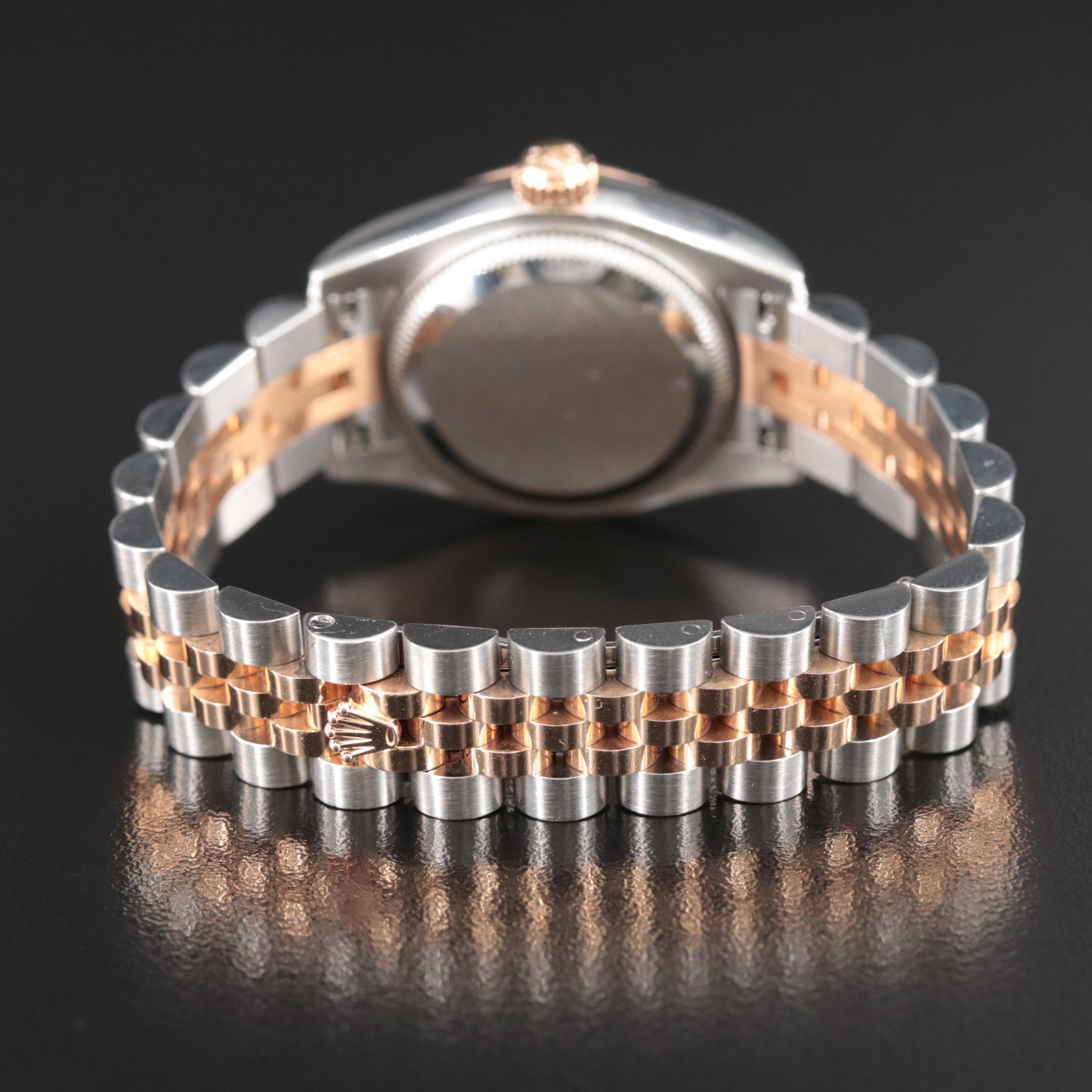 2010 Rolex Factory Diamond Pink Champagne Dial Datejust Watch