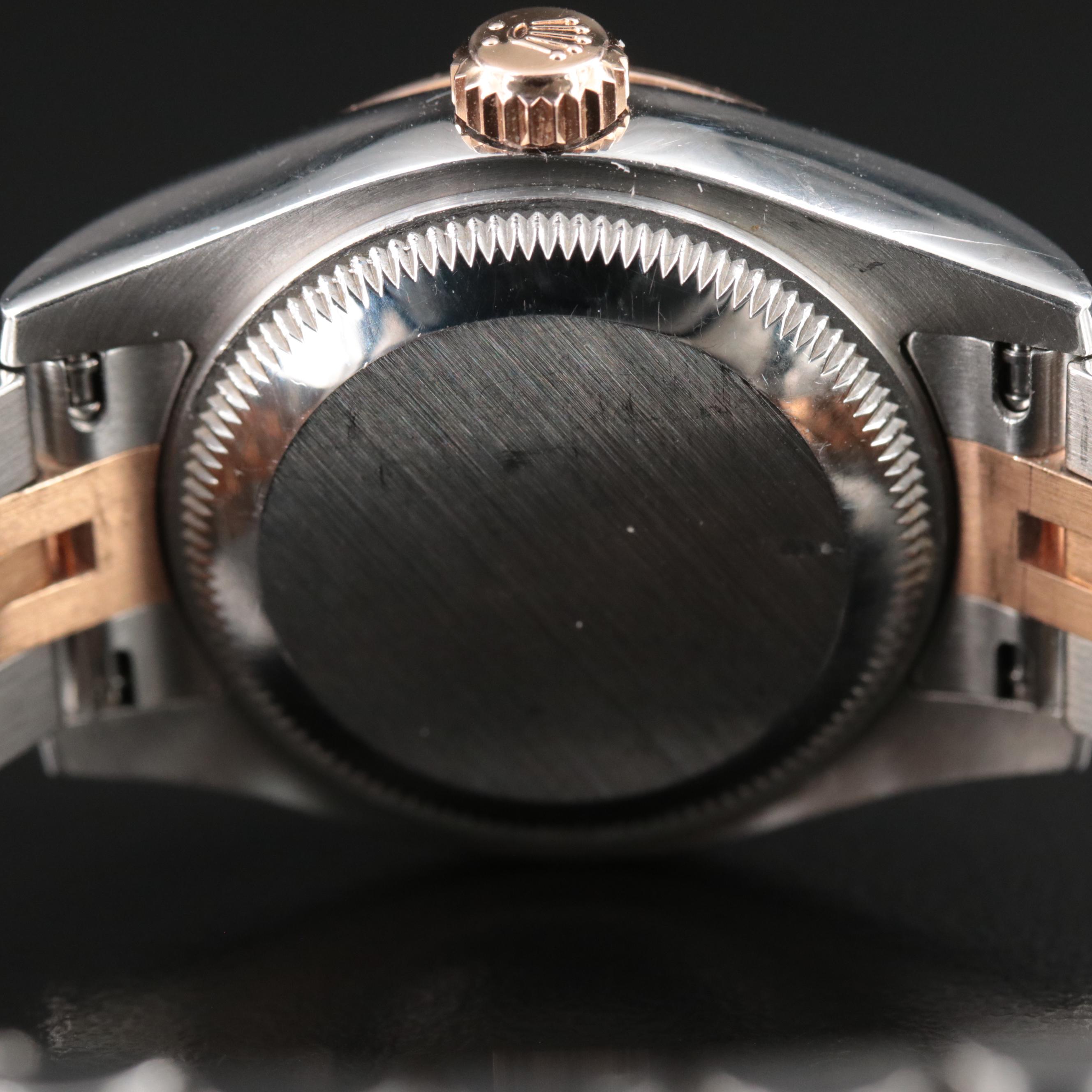 2010 Rolex Factory Diamond Pink Champagne Dial Datejust Watch