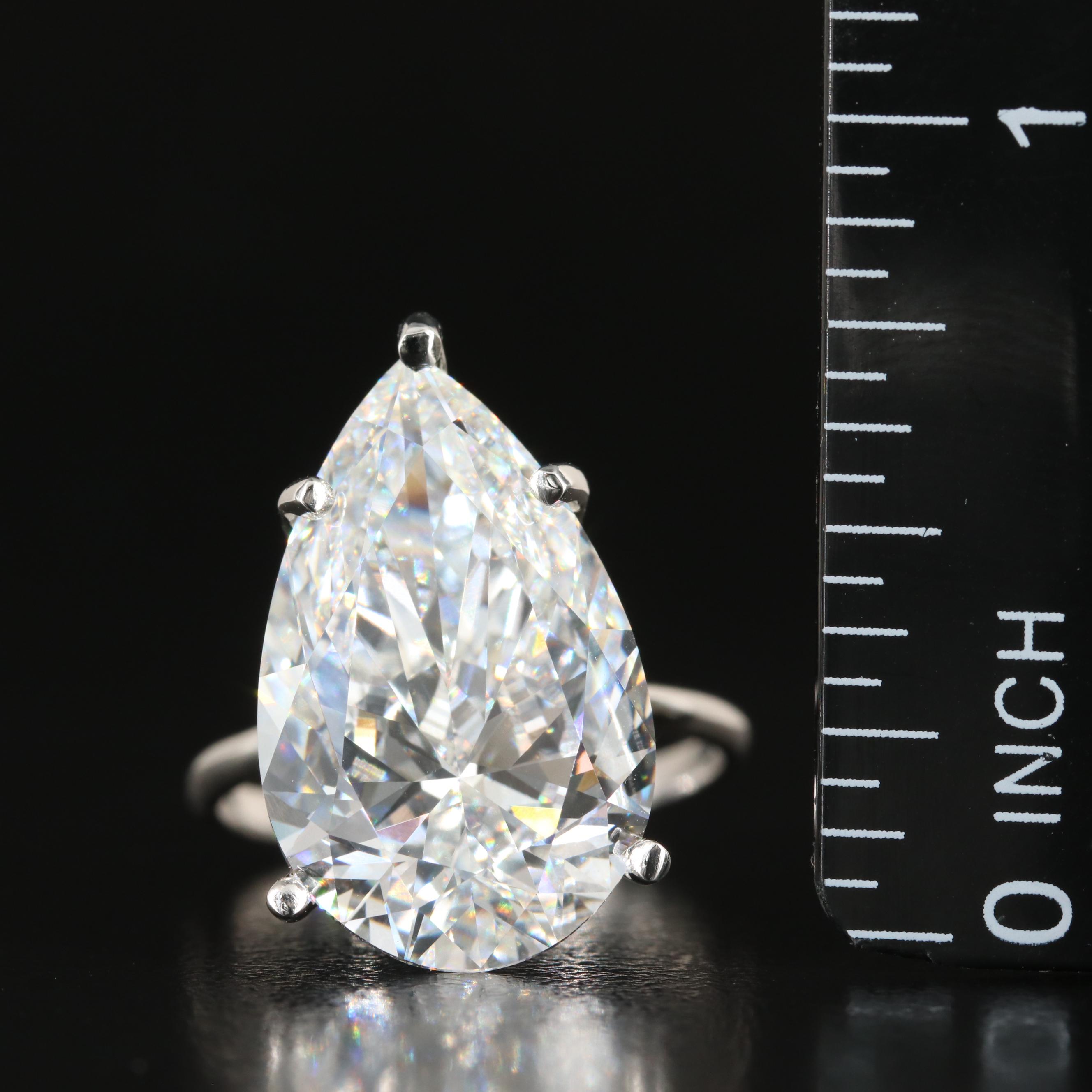 Platinum 11.50 CT Lab Grown Diamond Solitaire Ring with IGI Report