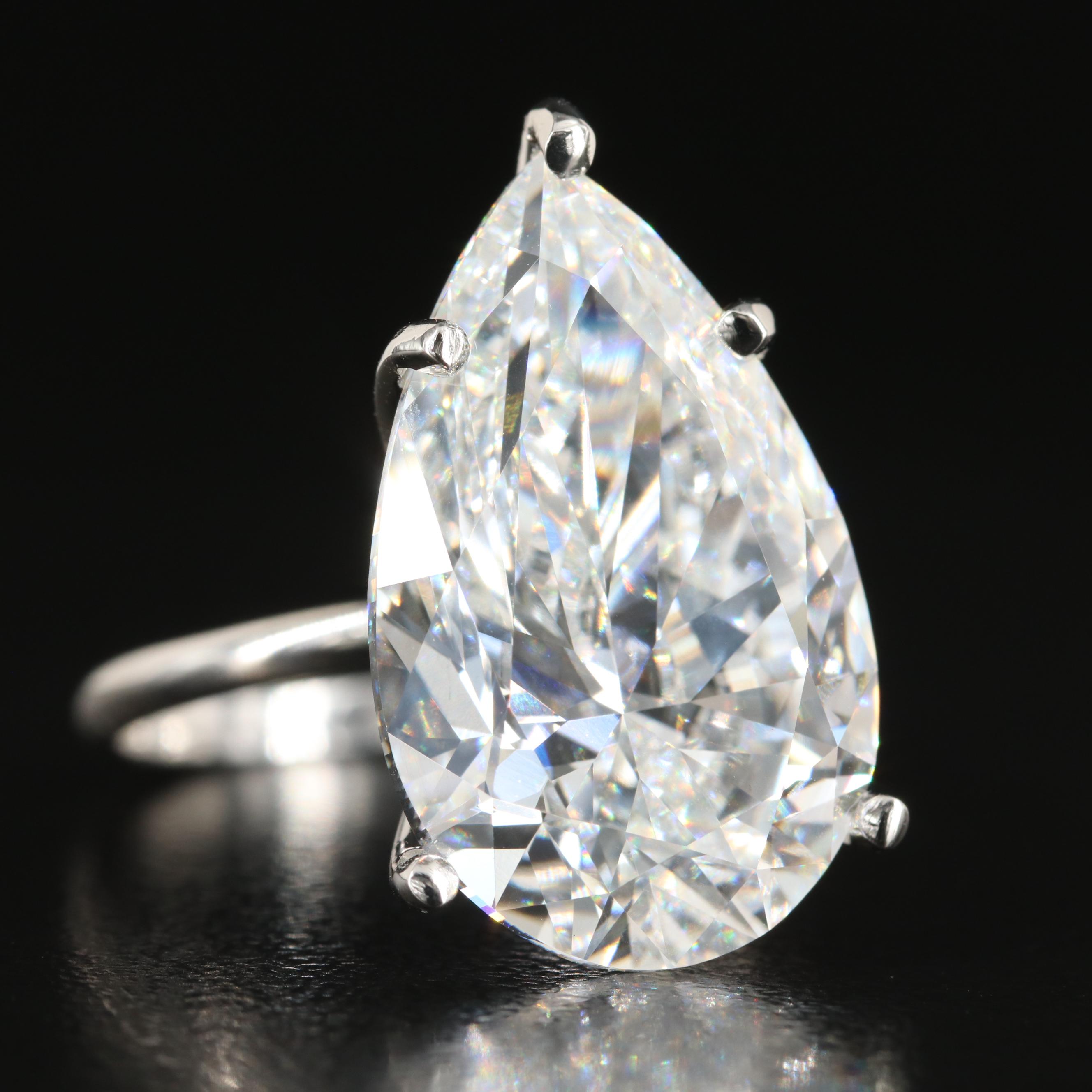 Platinum 11.50 CT Lab Grown Diamond Solitaire Ring with IGI Report