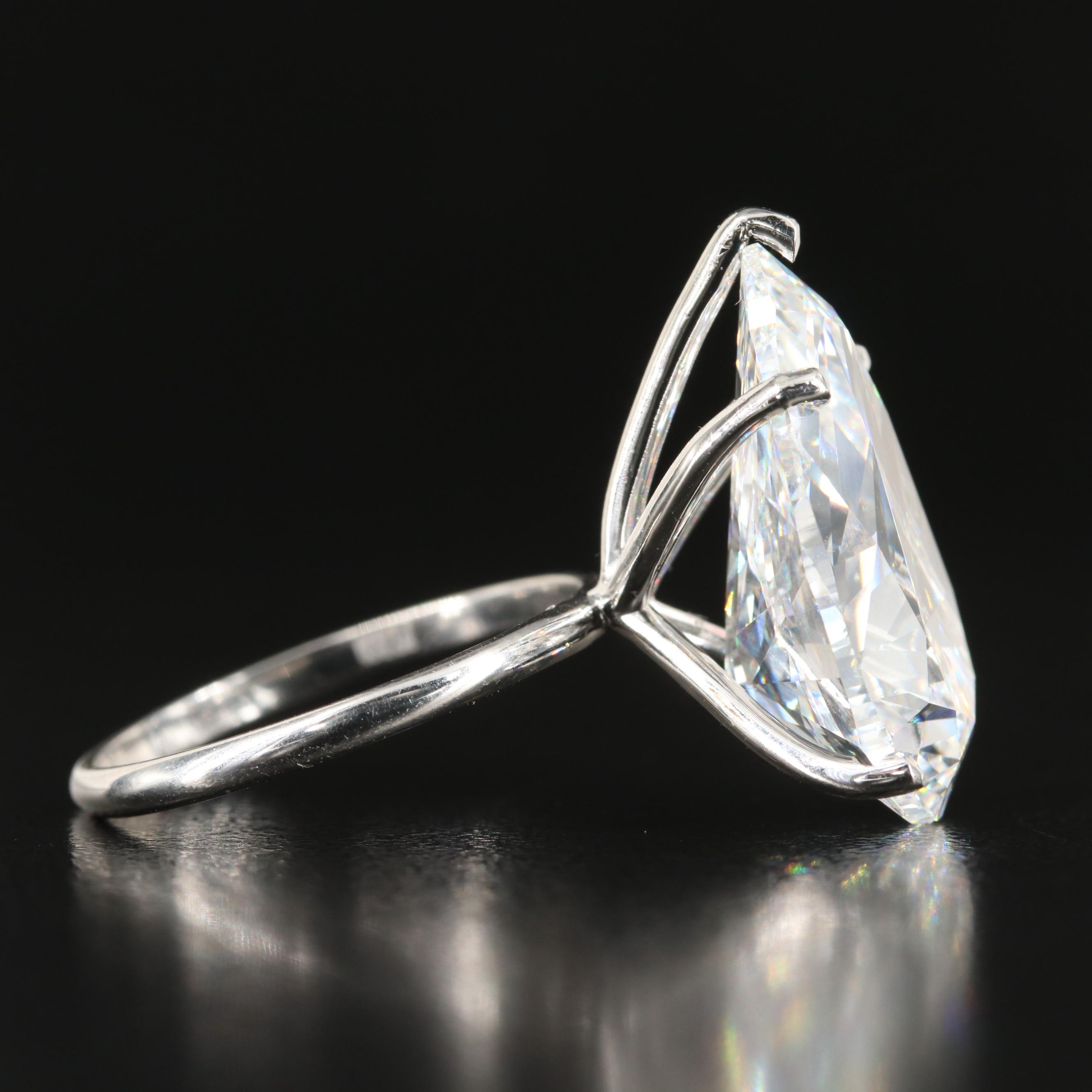 Platinum 11.50 CT Lab Grown Diamond Solitaire Ring with IGI Report