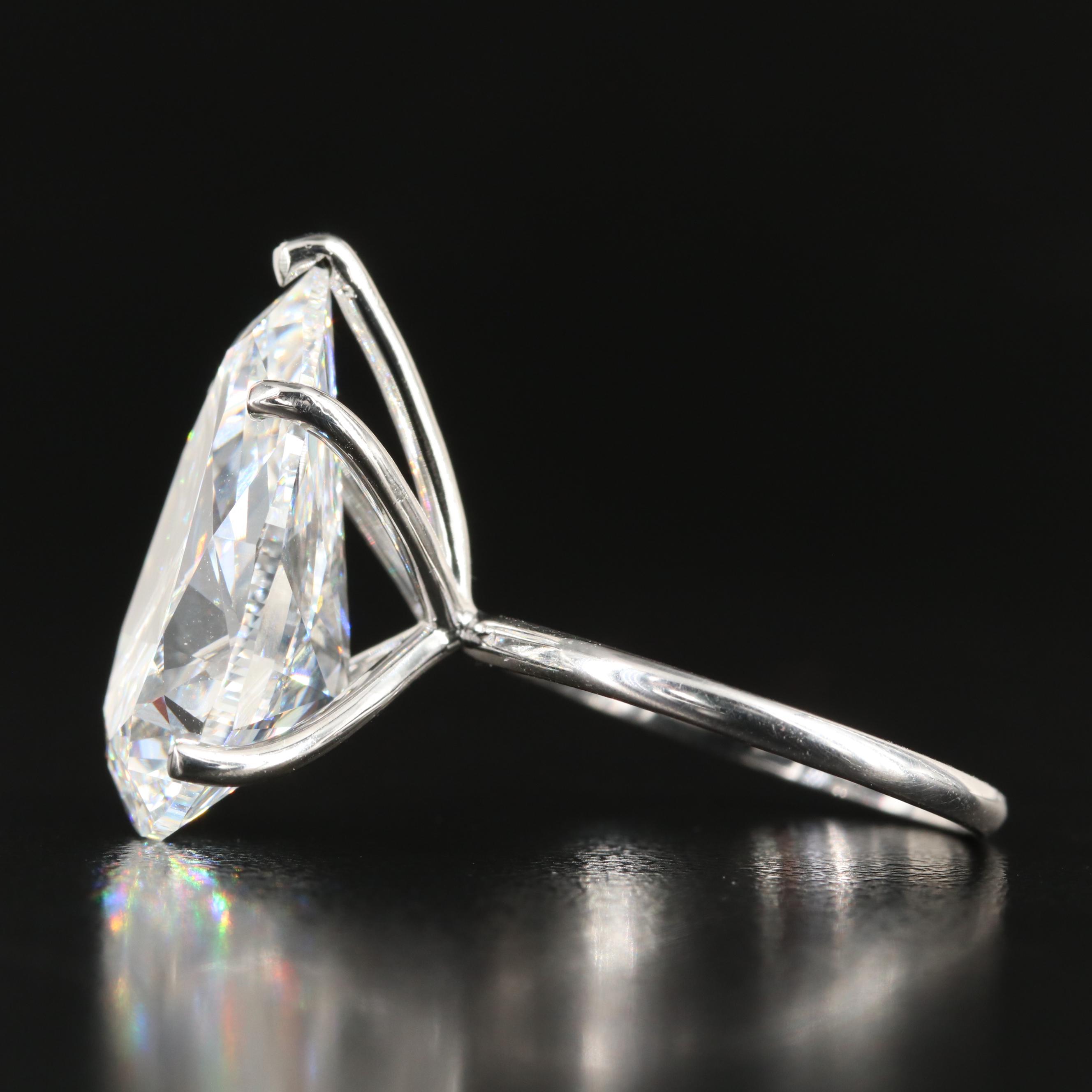 Platinum 11.50 CT Lab Grown Diamond Solitaire Ring with IGI Report