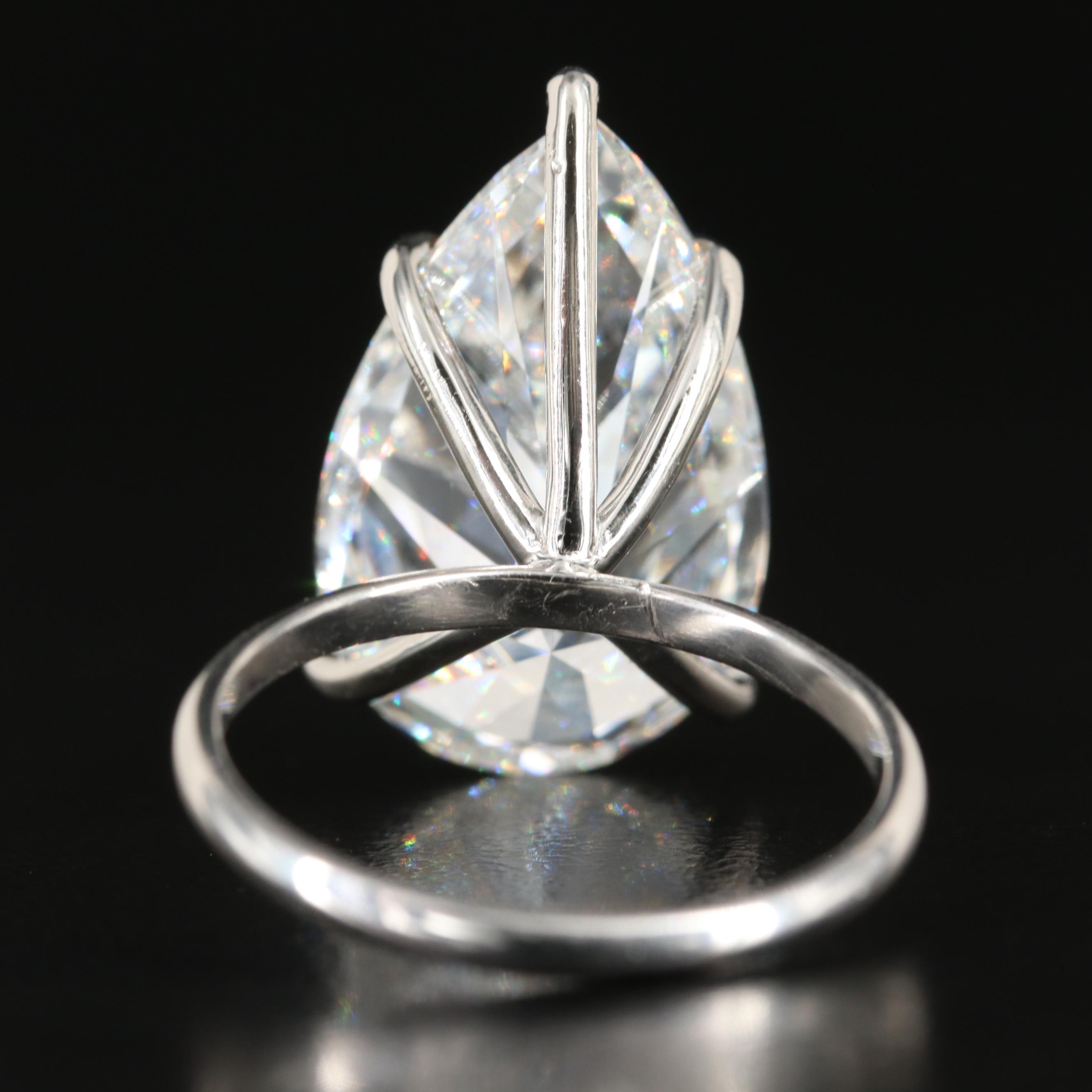 Platinum 11.50 CT Lab Grown Diamond Solitaire Ring with IGI Report
