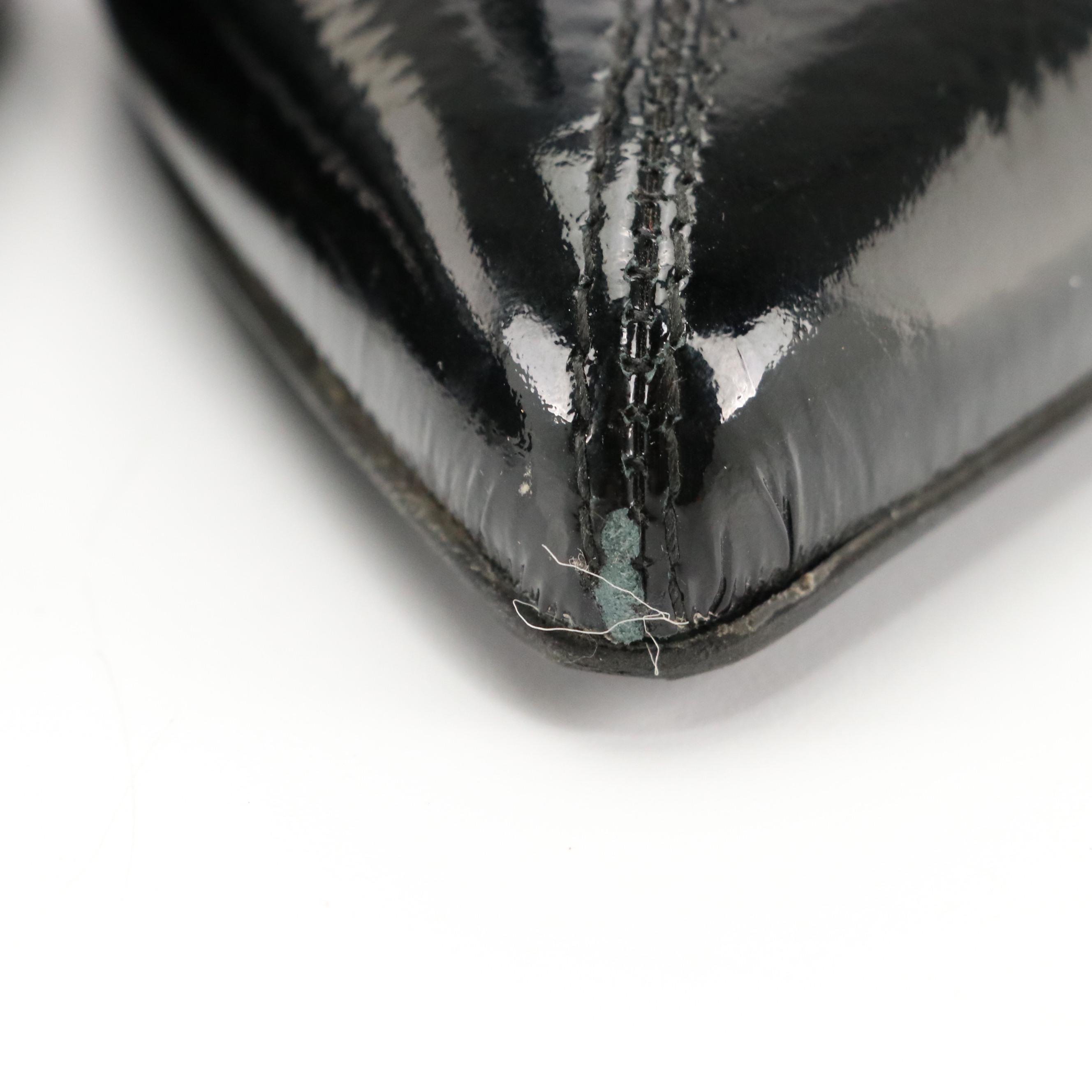 Prada Black Crinkled Patent Leather Ankle Boots