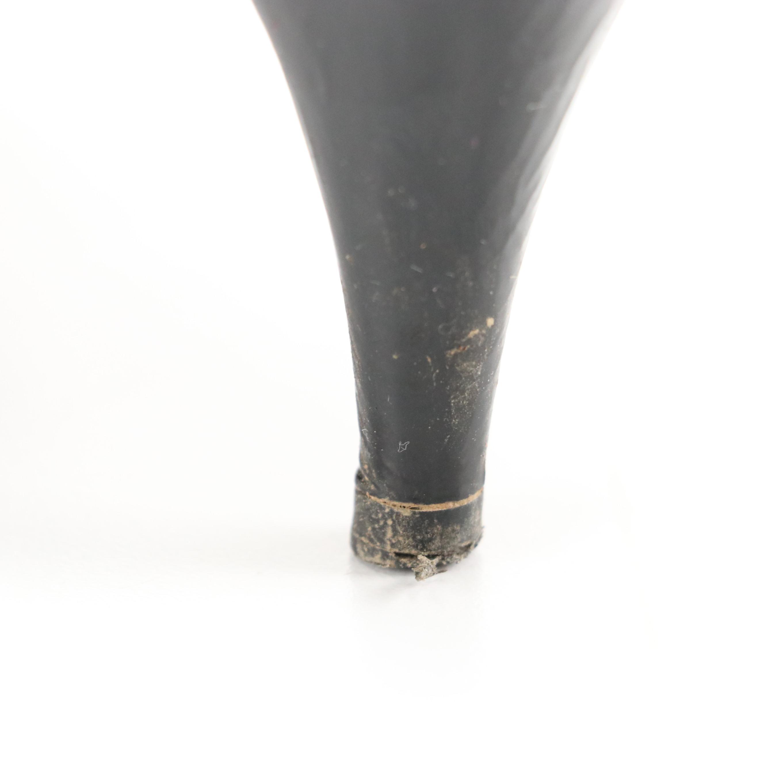 Prada Black Crinkled Patent Leather Ankle Boots