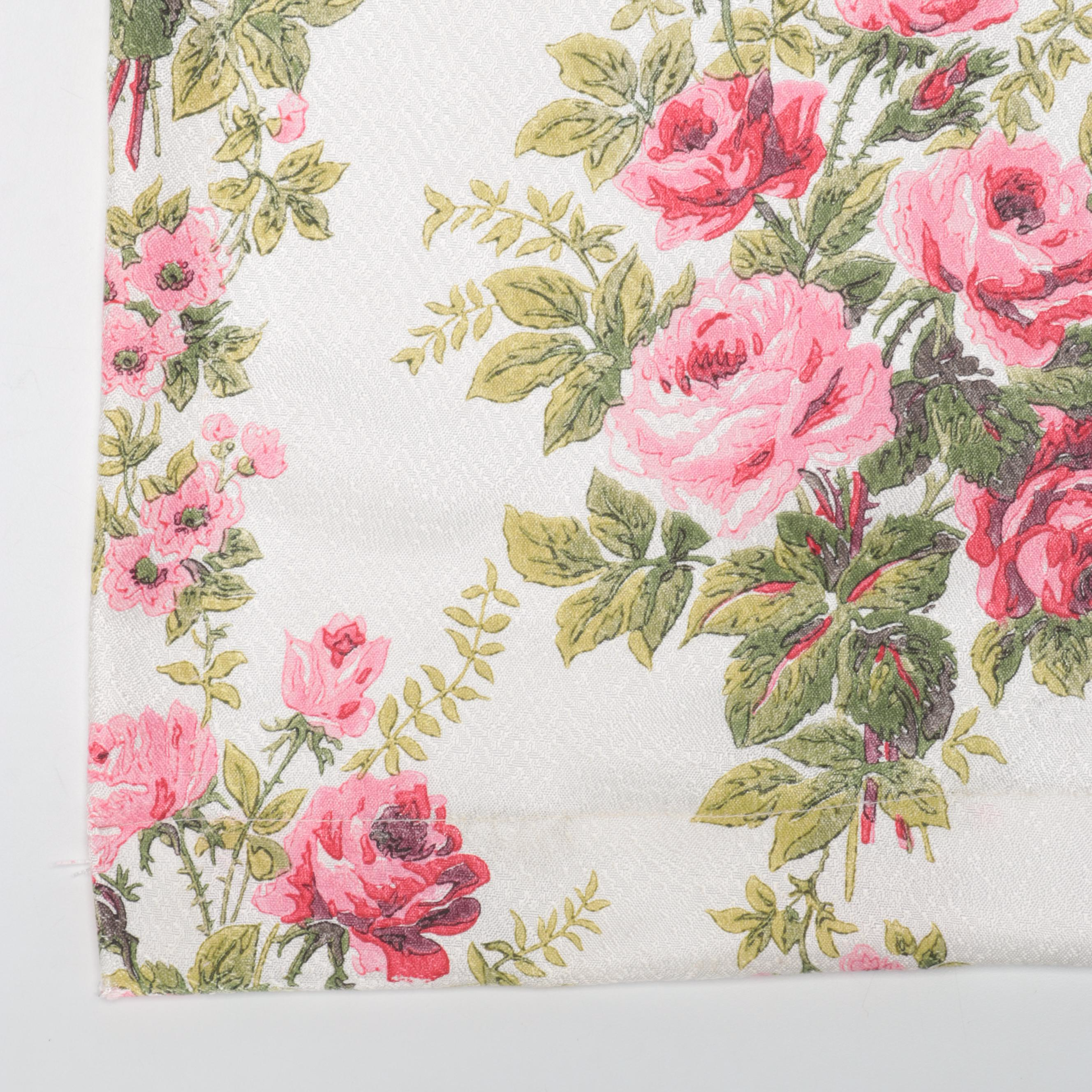 Barkcloth Bedspread with Barkcloth, IKEA and Pinch Pleat Curtains