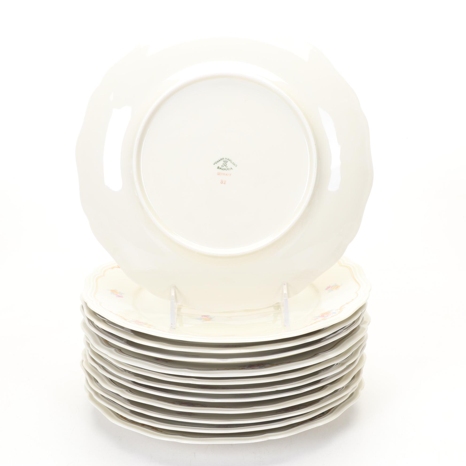 Johann Haviland "Rosenthal" Dinnerware With Serving Pieces, 1930s