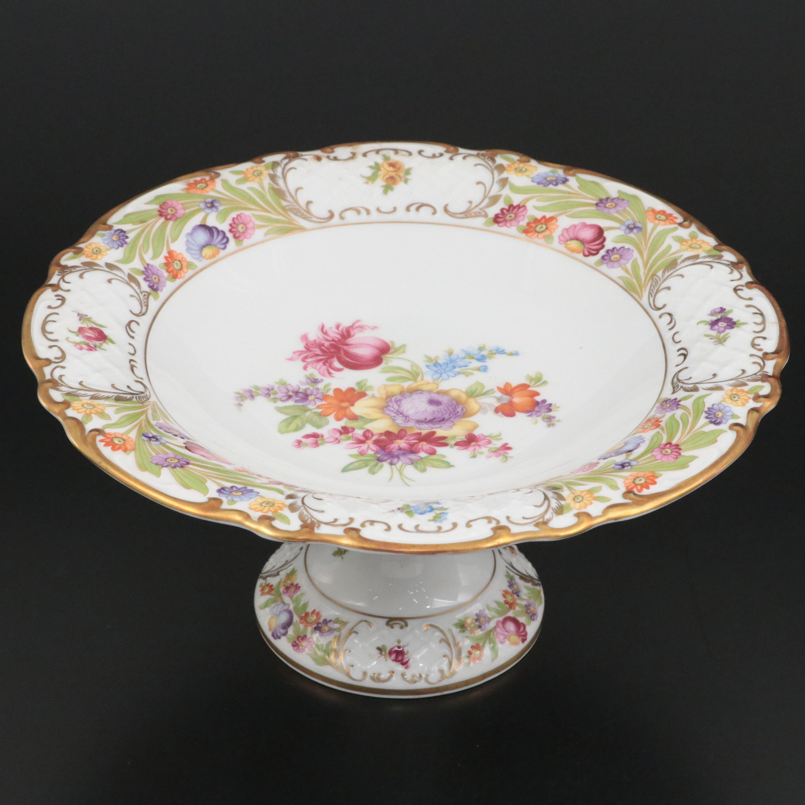 Schumann "Dresden Flowers" German Porcelain Serveware, Mid-20th Century
