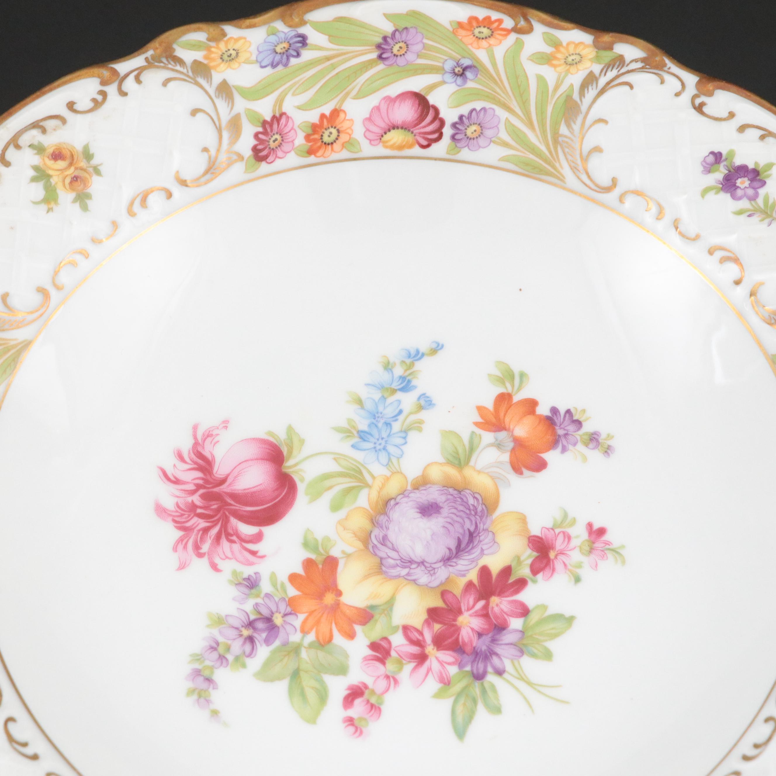 Schumann "Dresden Flowers" German Porcelain Serveware, Mid-20th Century