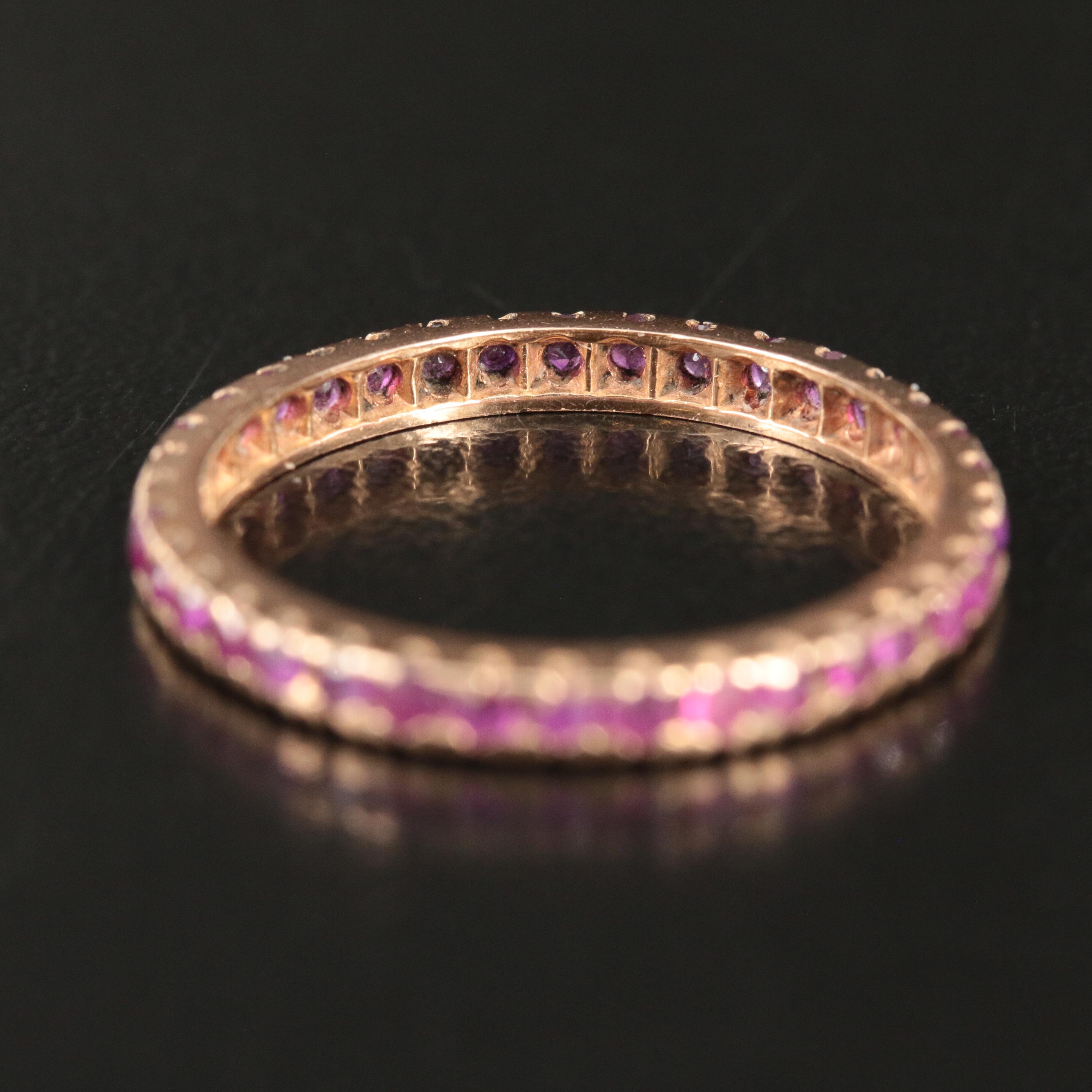 14K Rose Gold Ruby Eternity Band