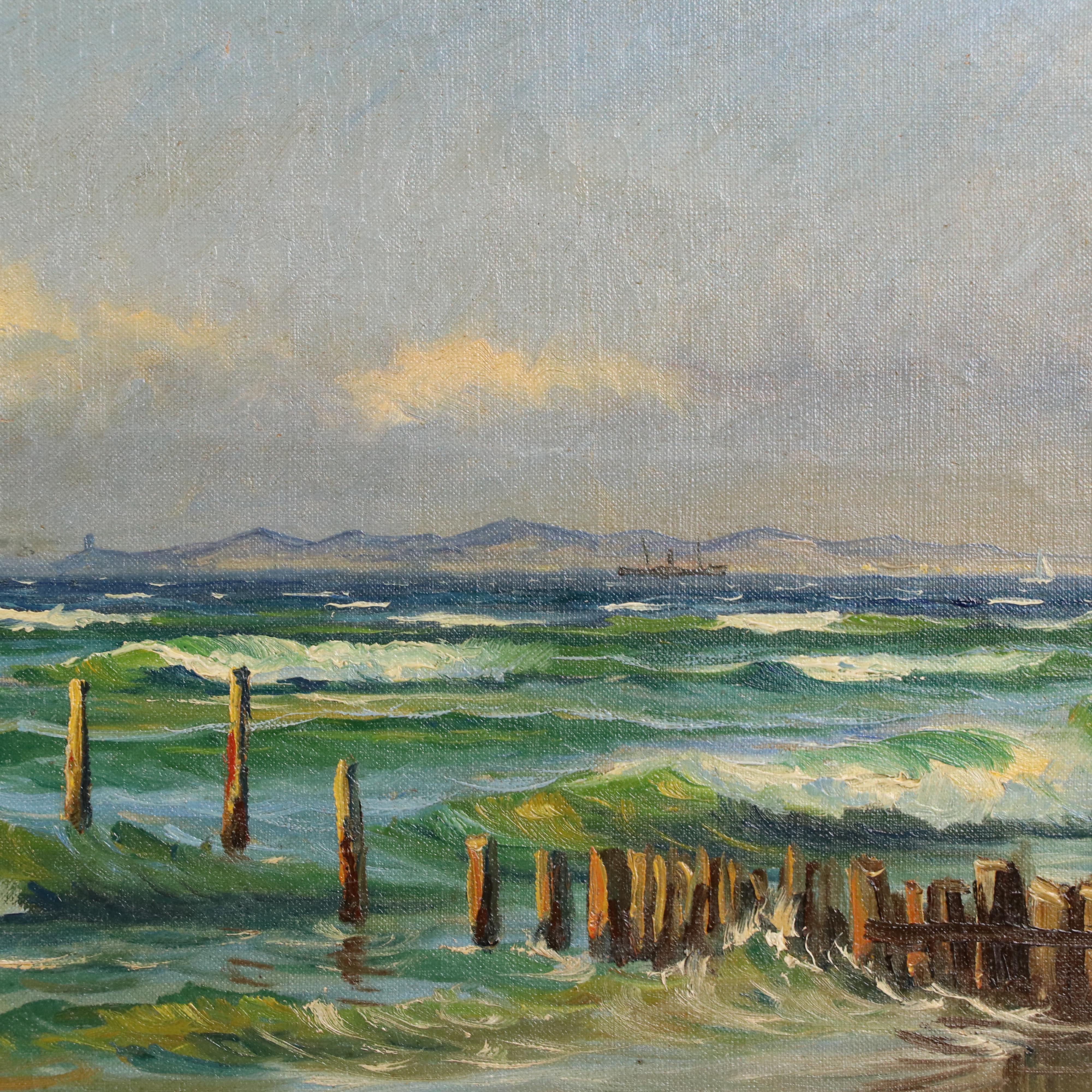 Mogens Ege Coastal Landscape Oil Painting, Circa 1920