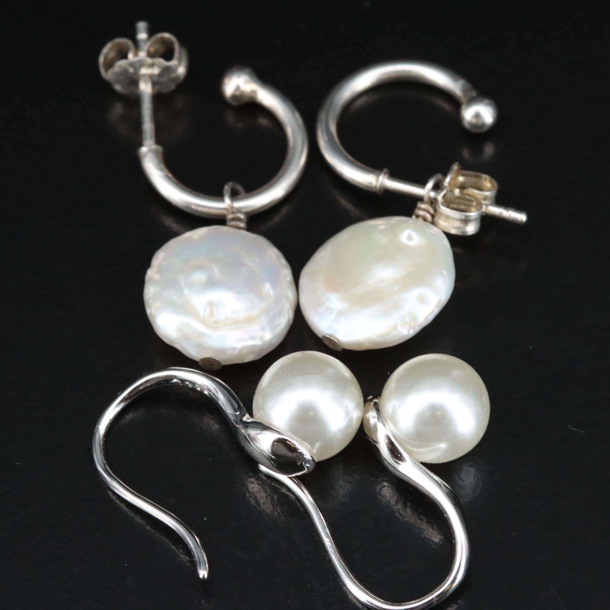 Sterling Earrings and Pendants Including Cloisonné, Moonstone and Rose Quartz