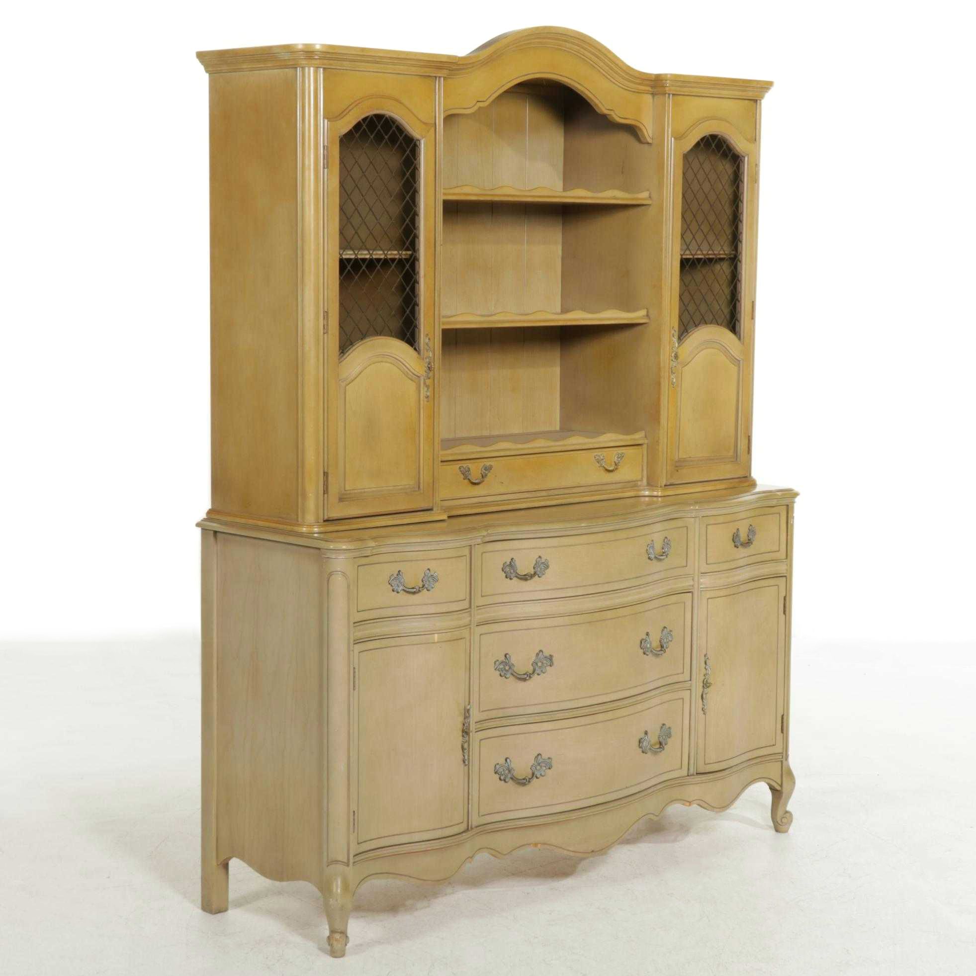 Huntley Louis XV Style China Cabinet in French Grey, Mid-20th Century