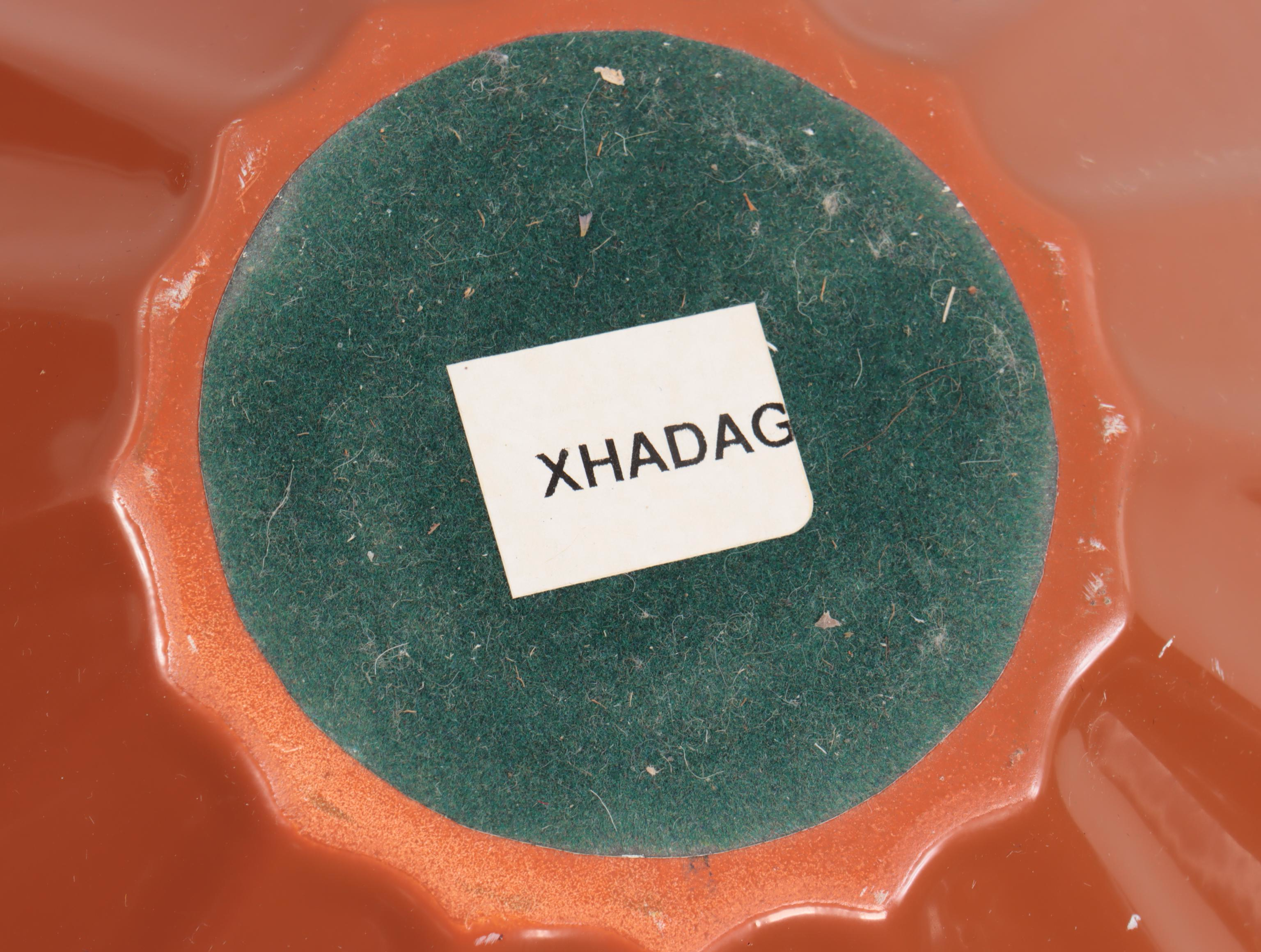 Pair of Burnt Orange Reverse Scallop Edge Table Lamps